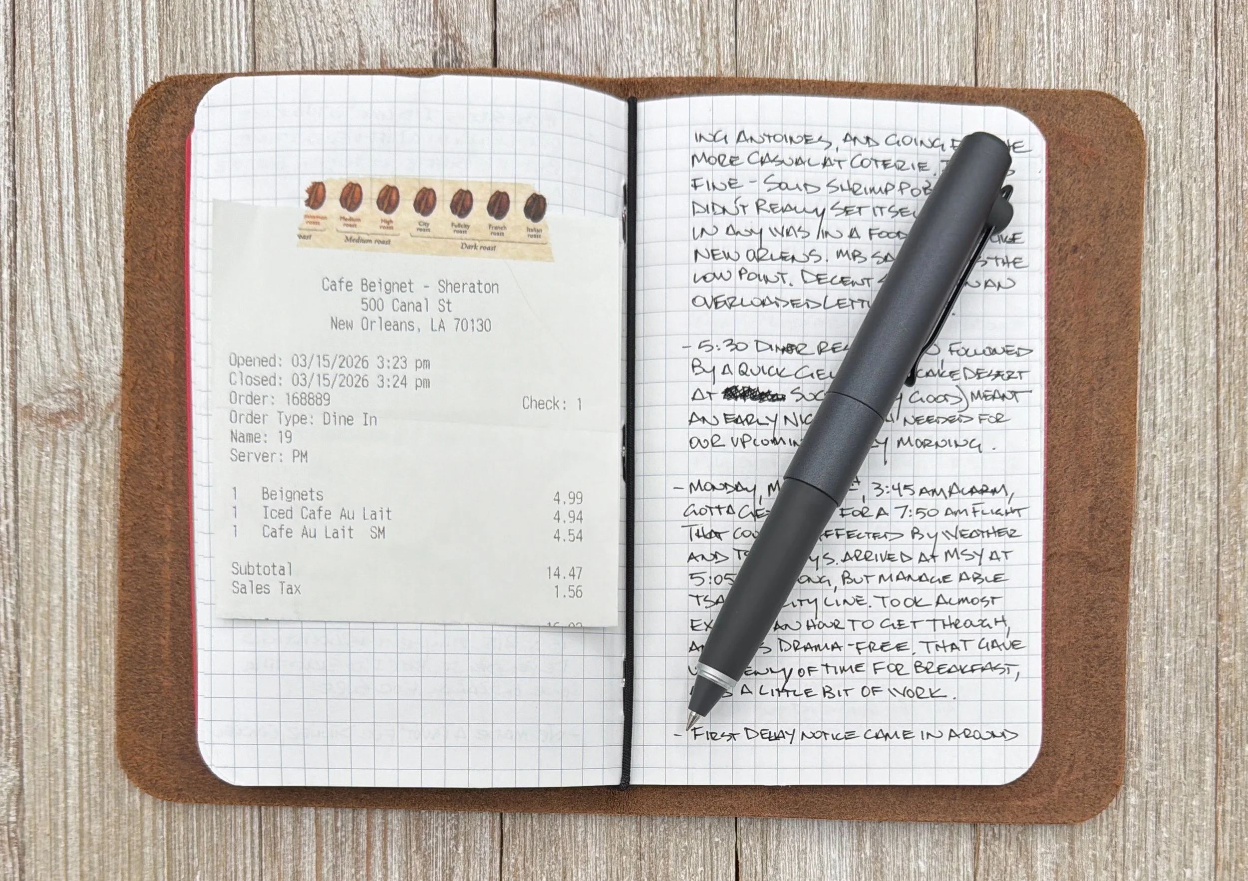 Grit Mercantile Leather A6 Cover Inside