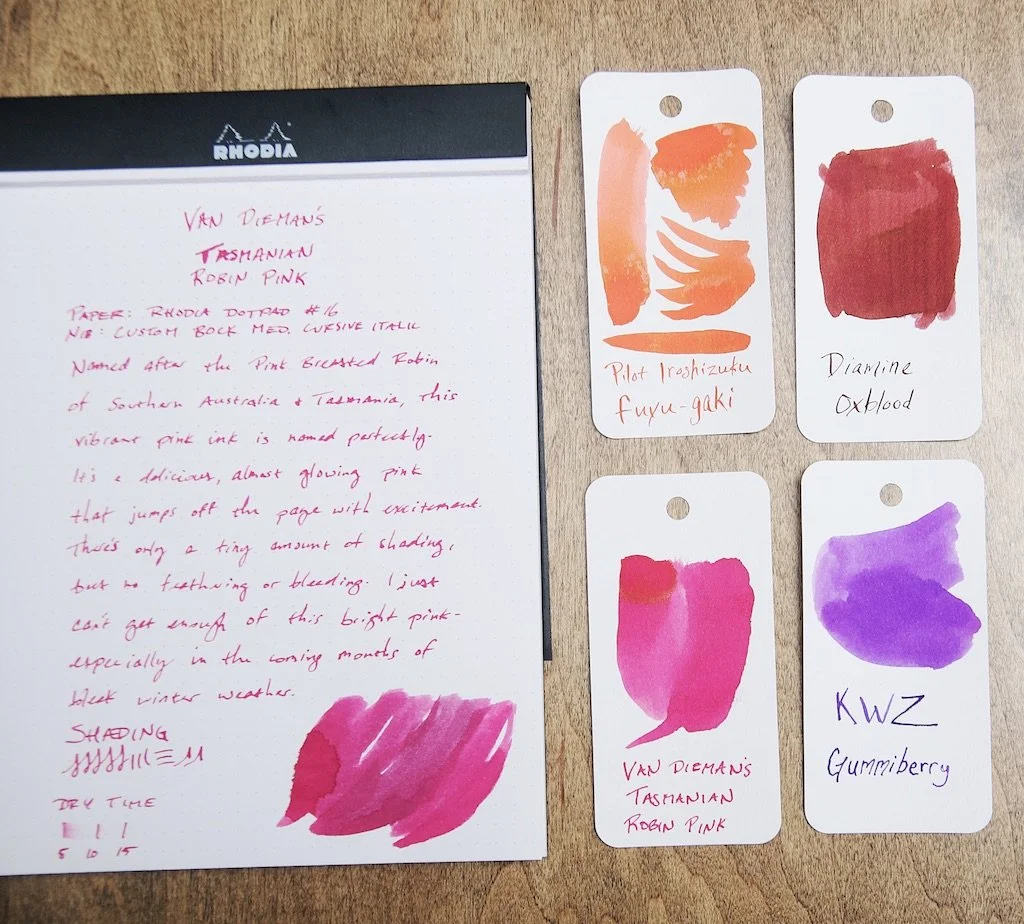 Van Dieman's Tasmanian Robin Pink Fountain Pen Ink Review — The Pen Addict