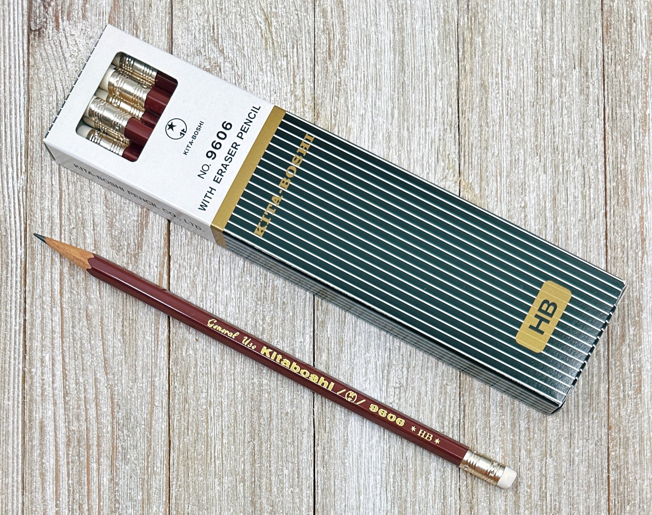 Japanese mechanical pencil (wood made case) Kitaboshi - Black