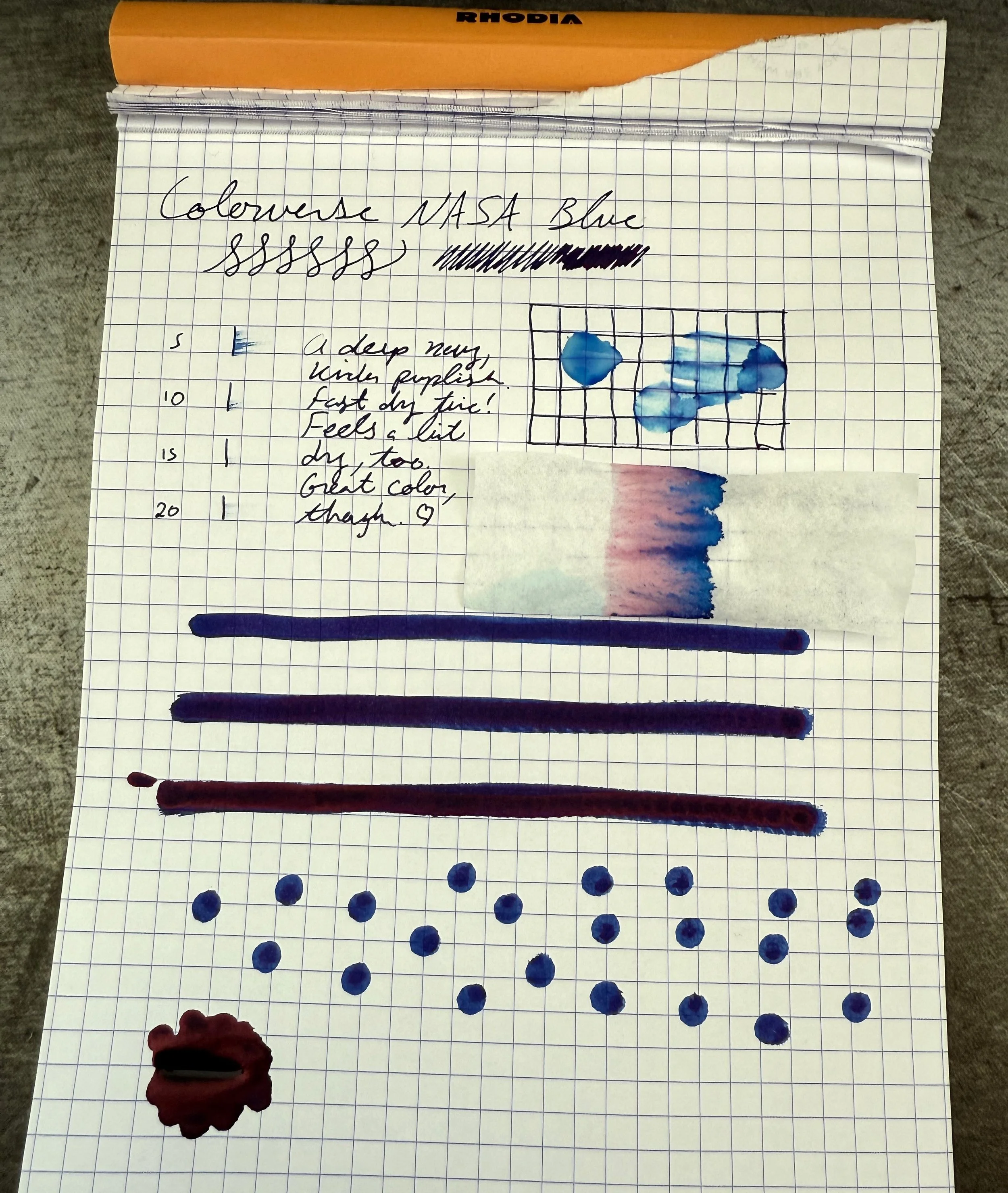 Colorverse NASA Blue Ink Test