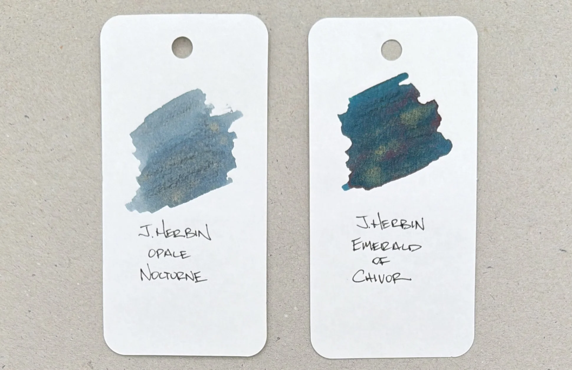 J. Herbin Opale Nocturne vs Emerald of Chivor