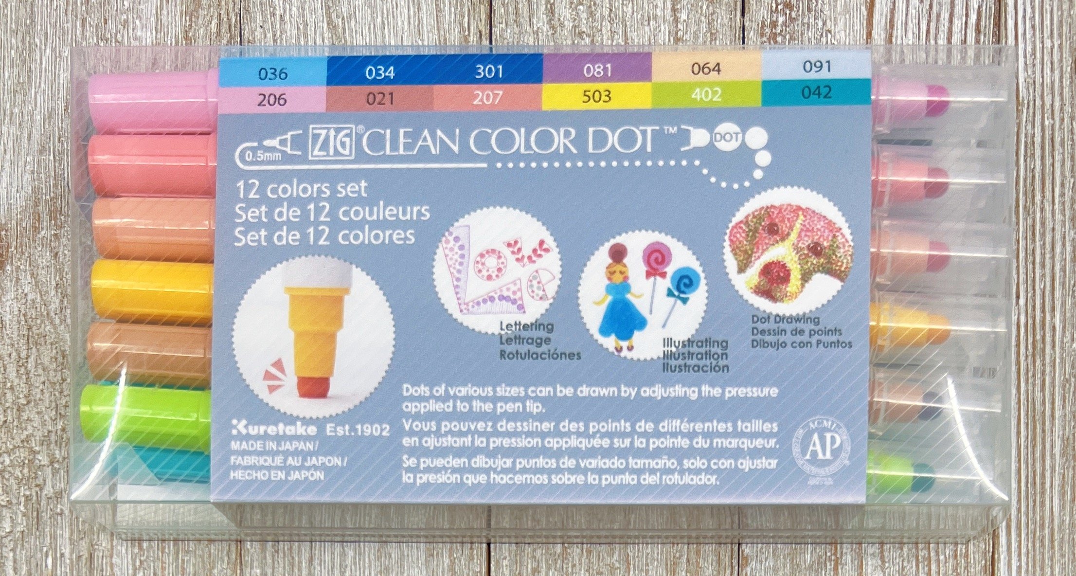 ZIG Clean Color Dot Marker Set of 12