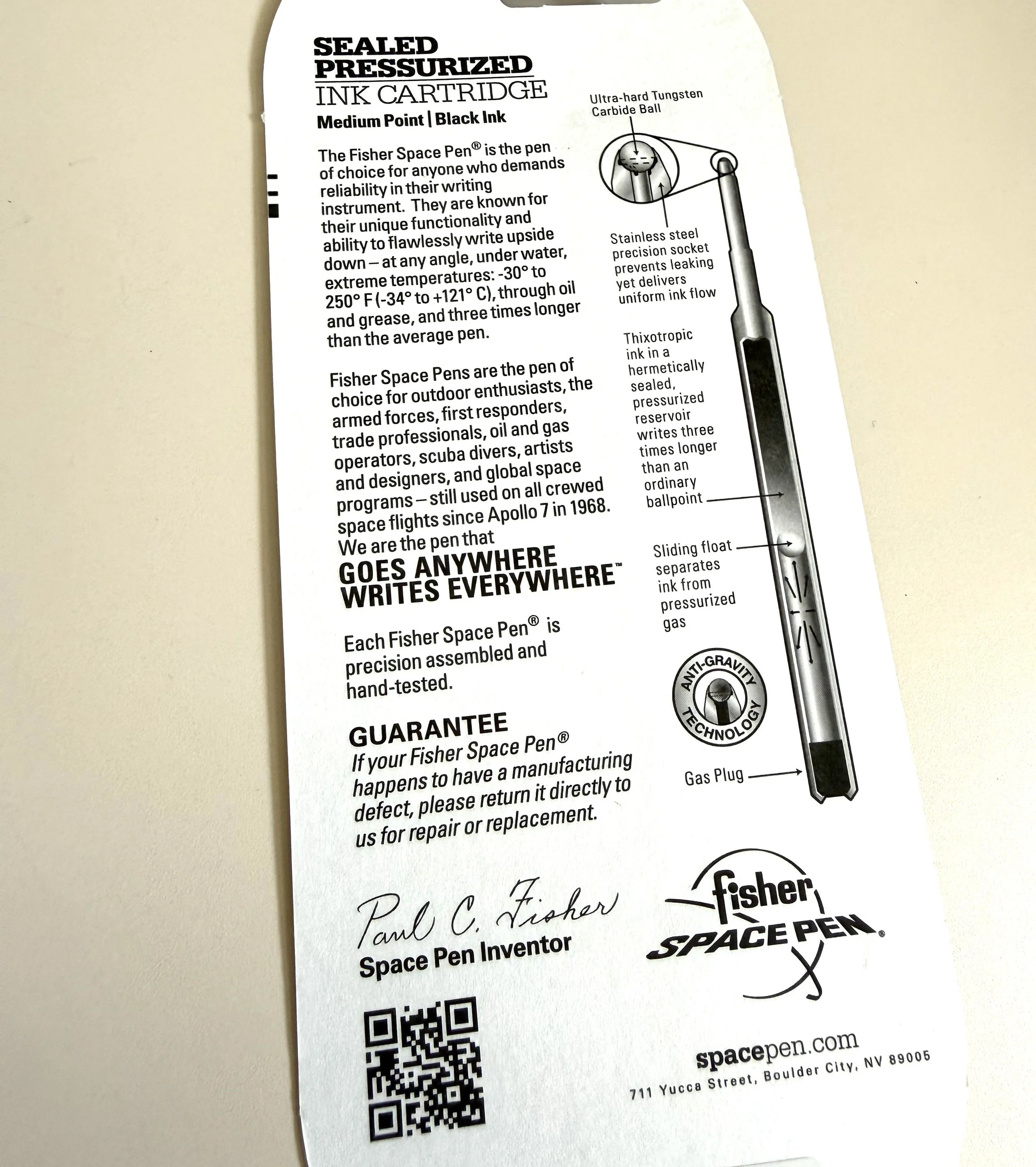 Fisher Space Pen Stowaway Packaging