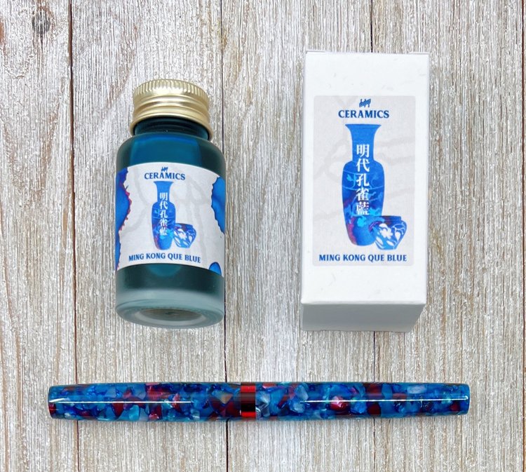 Yoseka Ceramics Ink Ming Kong Que Blue Ink Review — The Pen Addict