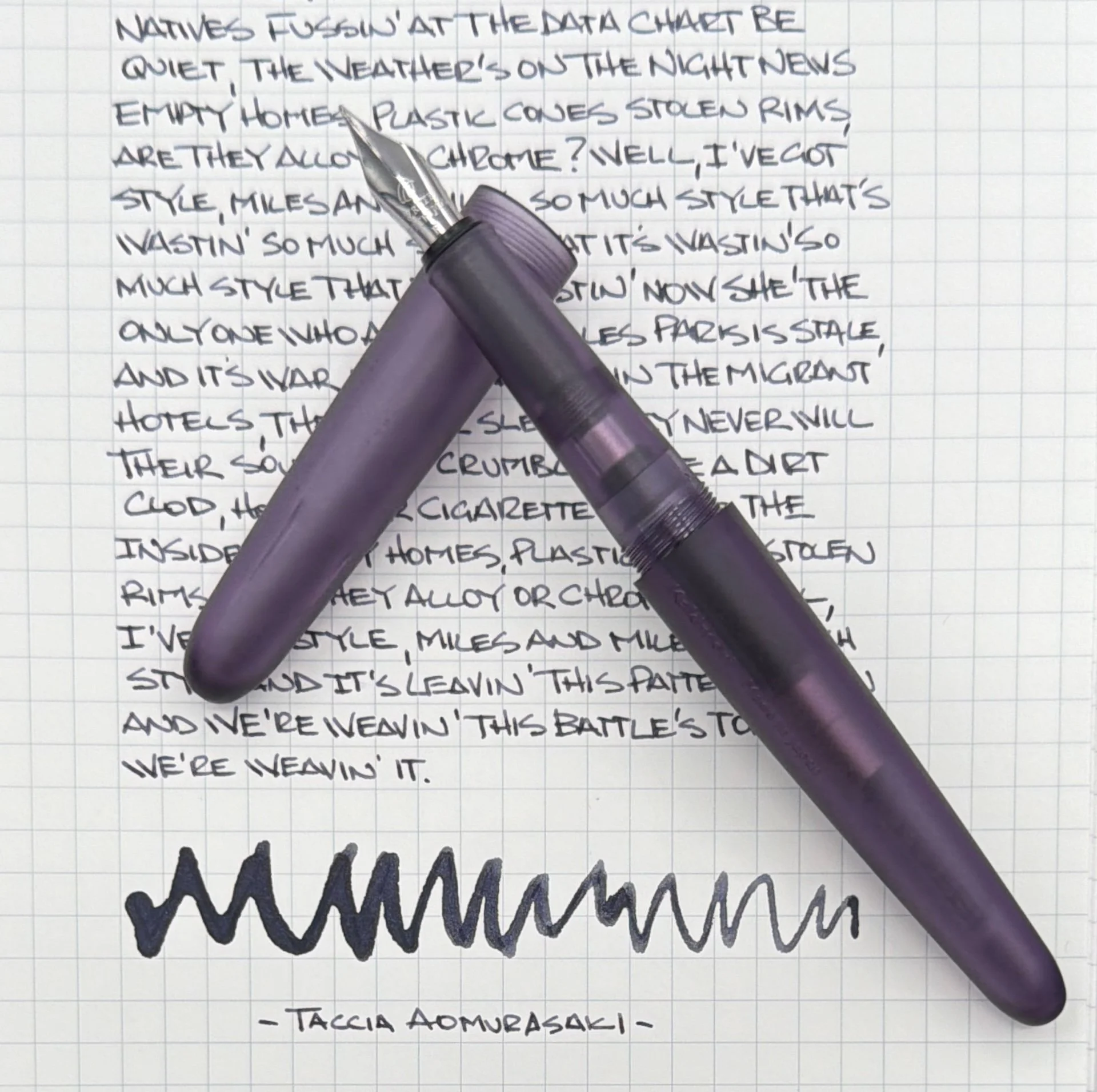 Kakimori Frost Fountain Pen Writing