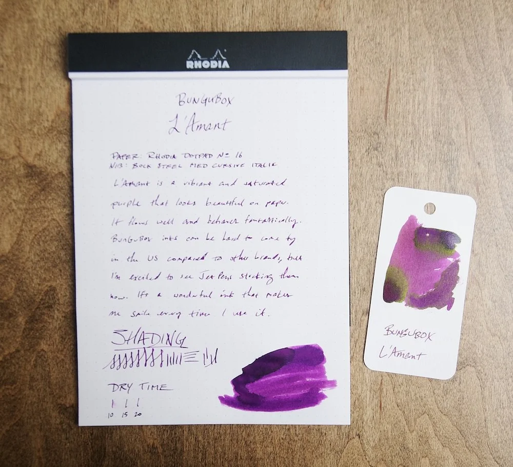 Bungubox L Amant Fountain Pen Ink Review The Pen Addict
