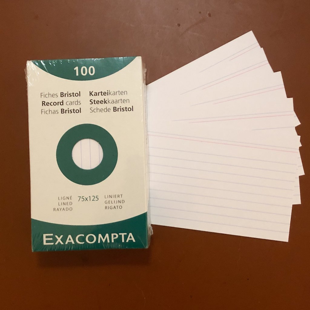 100 x 150 mm Pack of 100 Exacompta Bristol Lined Record Cards Green