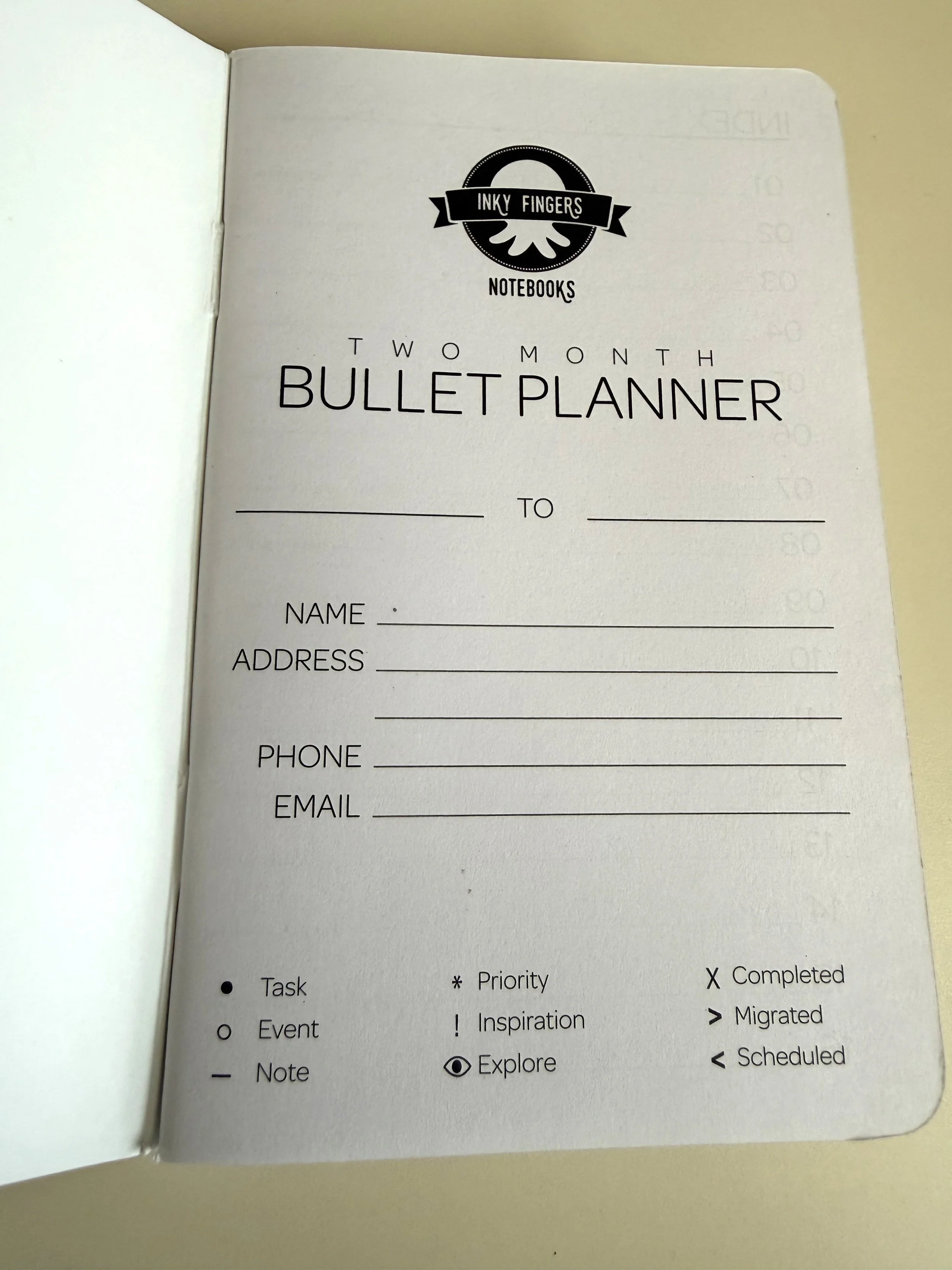 Inky Fingers Pocket Bullet Planner