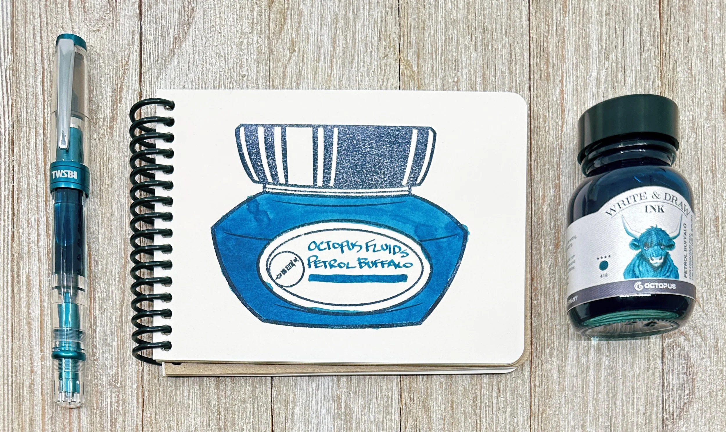 Octopus Fluids Petrol Buffalo Pigmented Ink Review — The Pen Addict