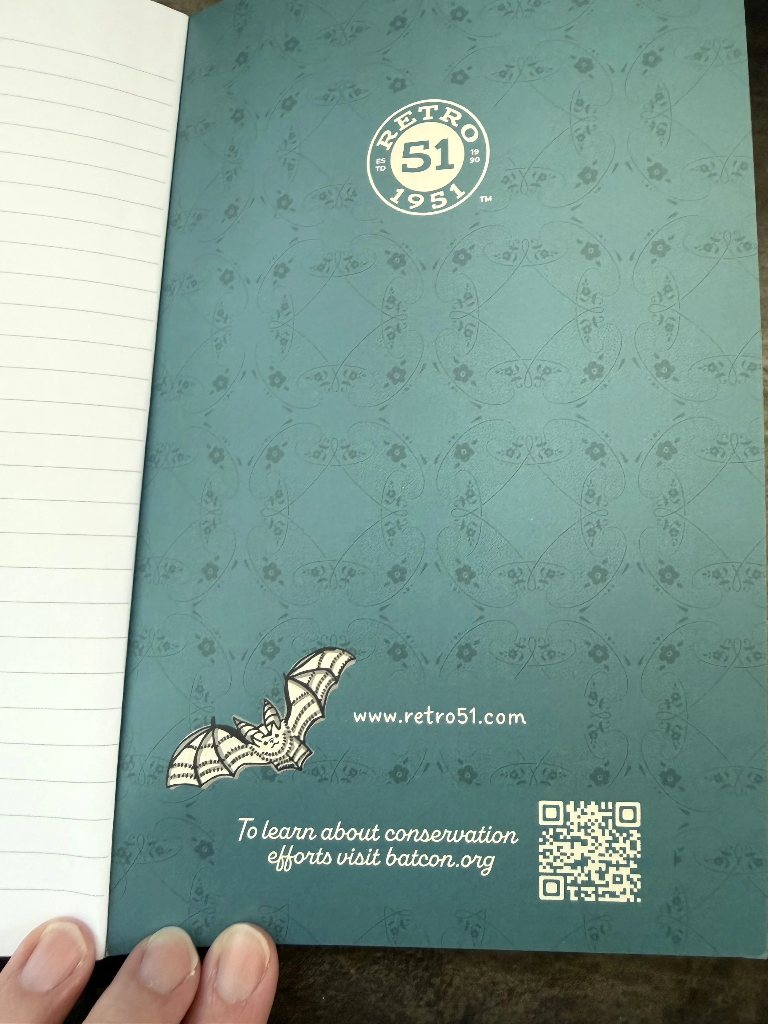 Retro 51 X Denik X Bat Conservation International Notebook Inside Cover