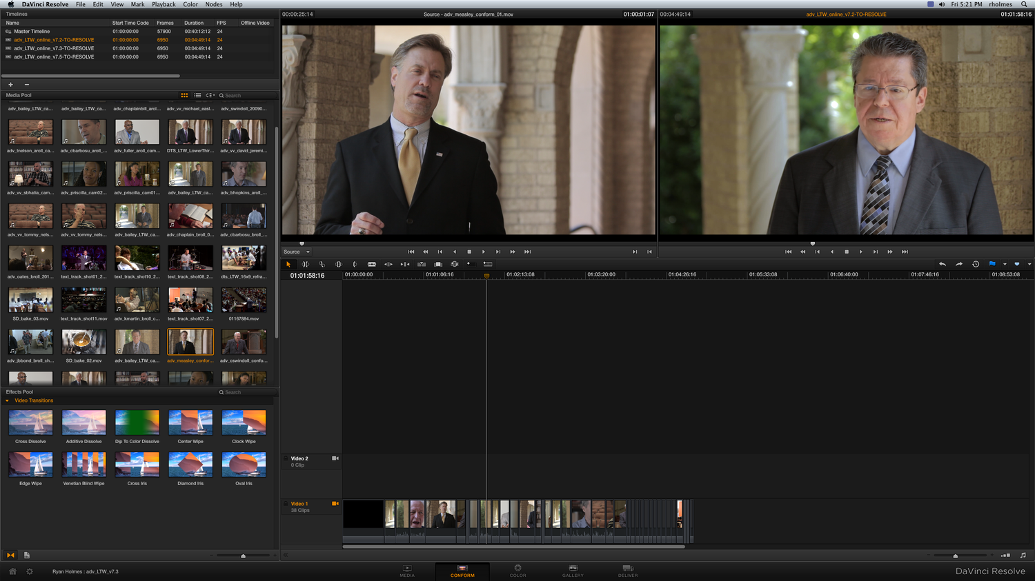 Resolve 9 Conform Tab