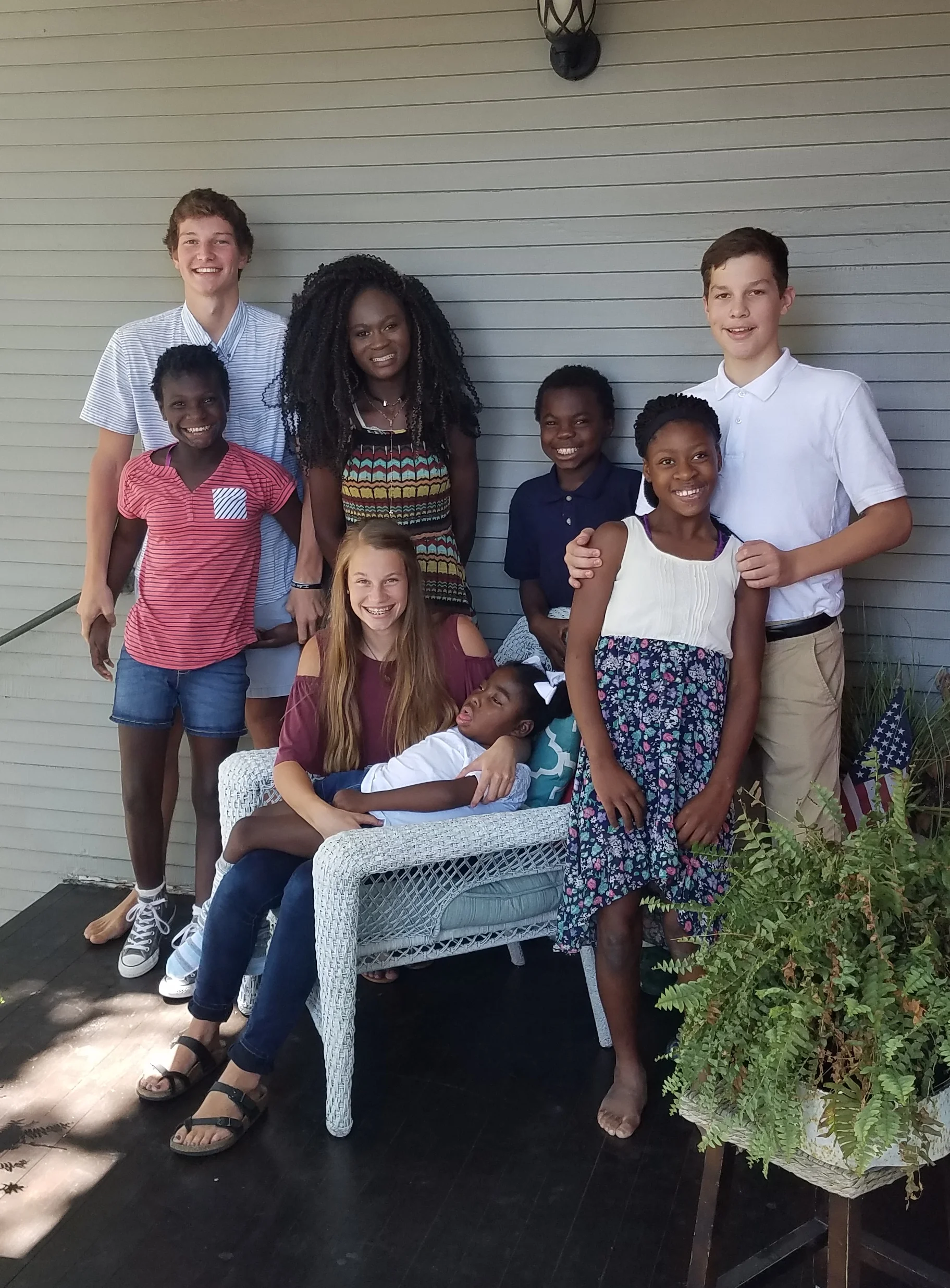 Kobe, Sarah, Esther, Faith, Grace, Emmanuel, Lucy and Luke.