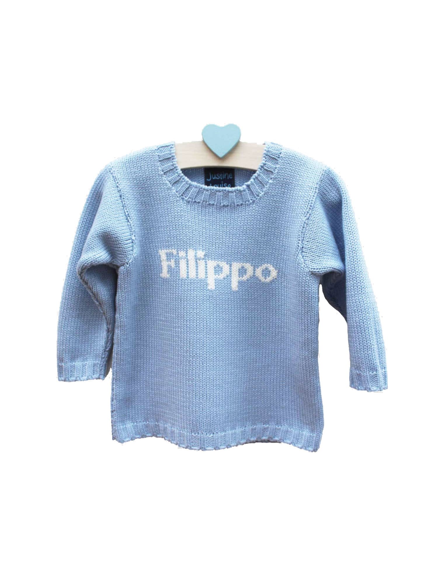 luxury merino baby jumper with name