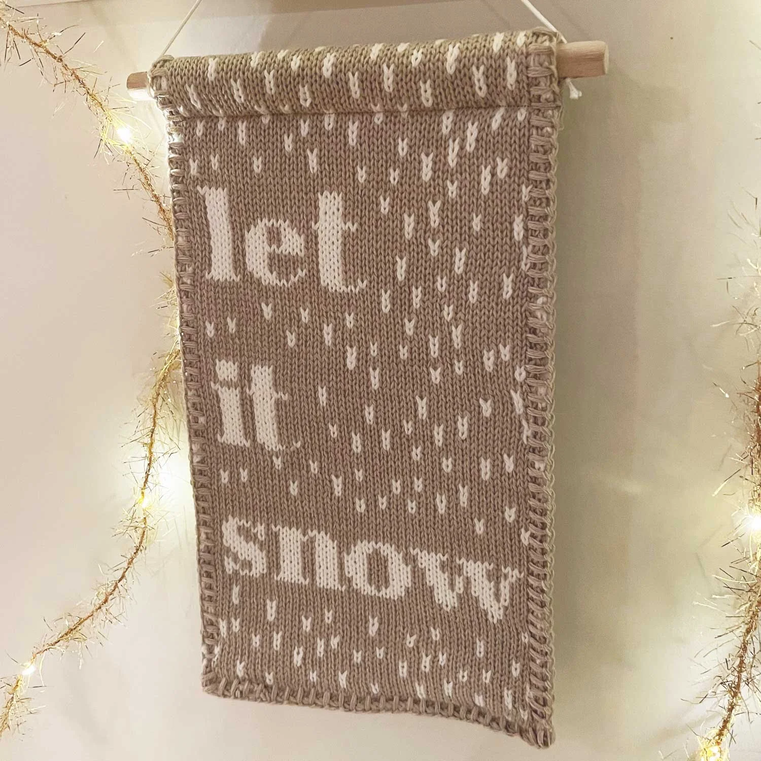 christmas luxury knitted wall hanging for the home