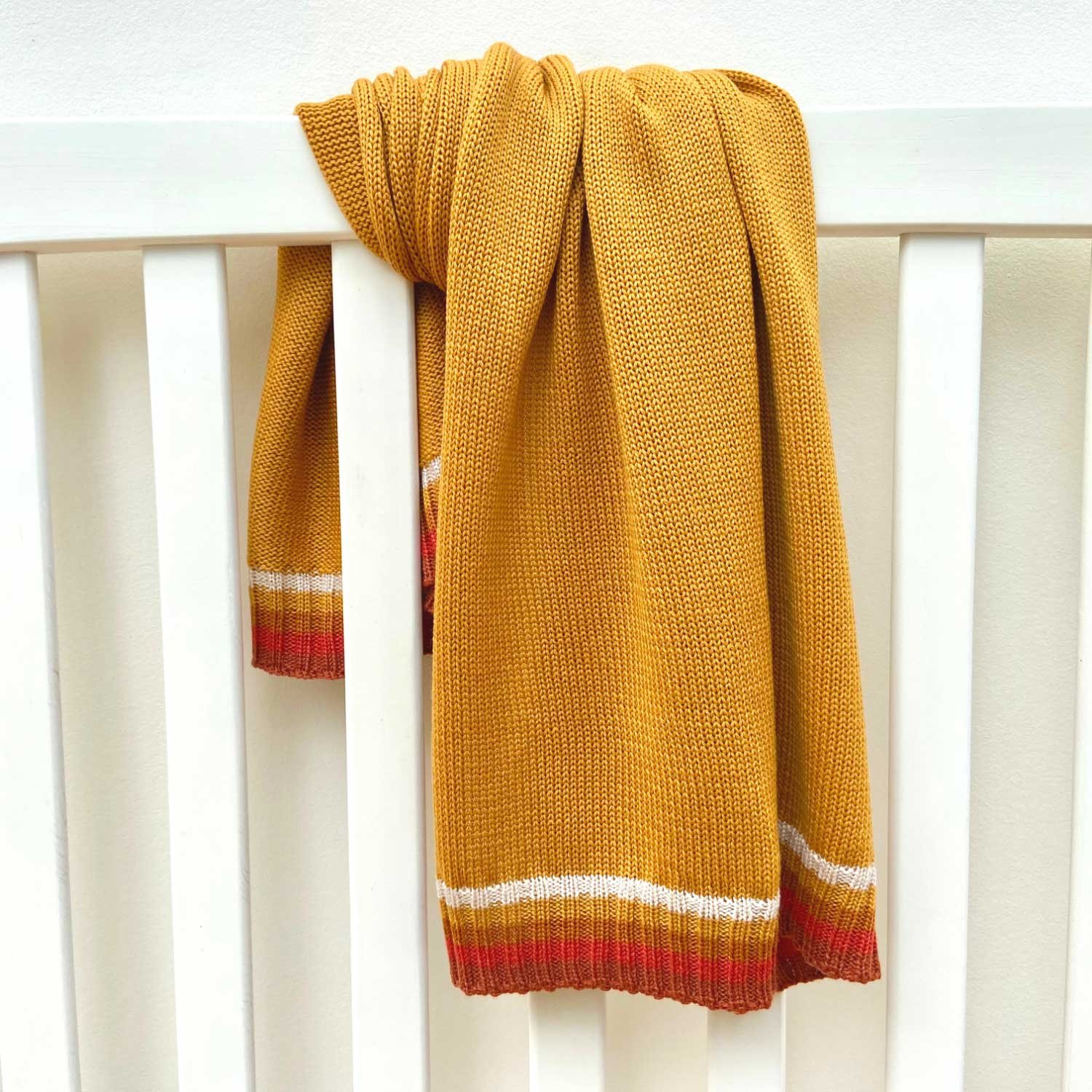 mustard rainbow blanket