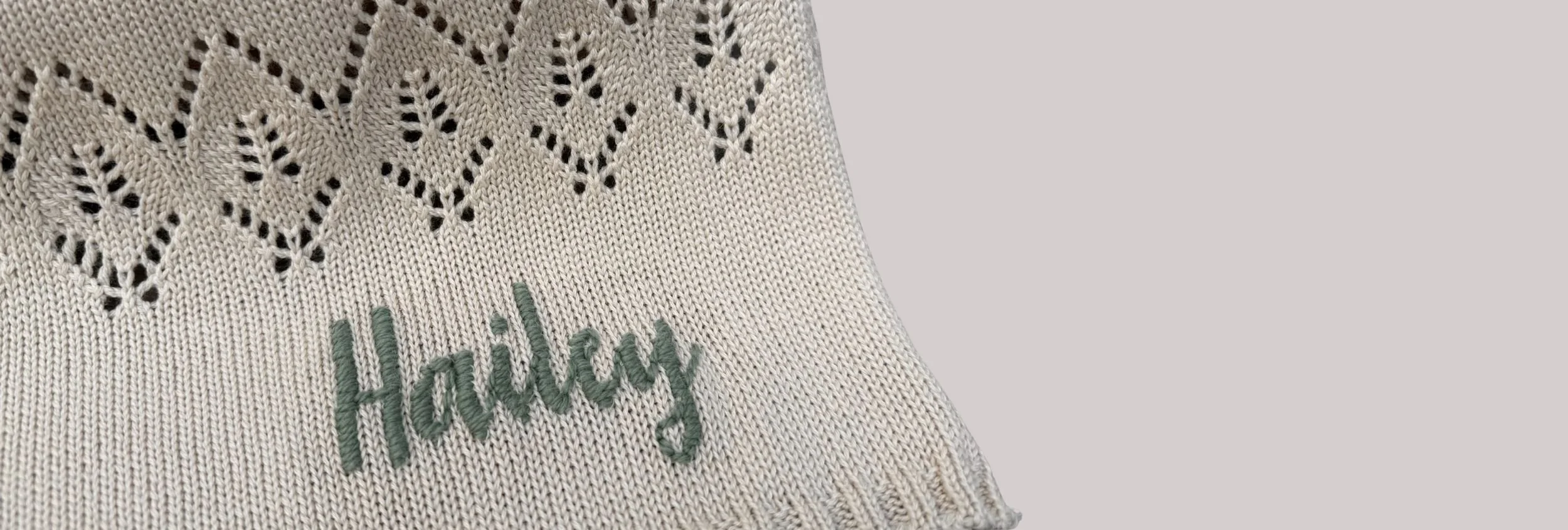 personalised lace beige baby blanket