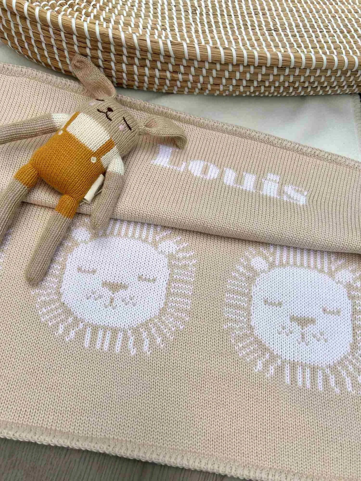 personalised lion blanket for babies