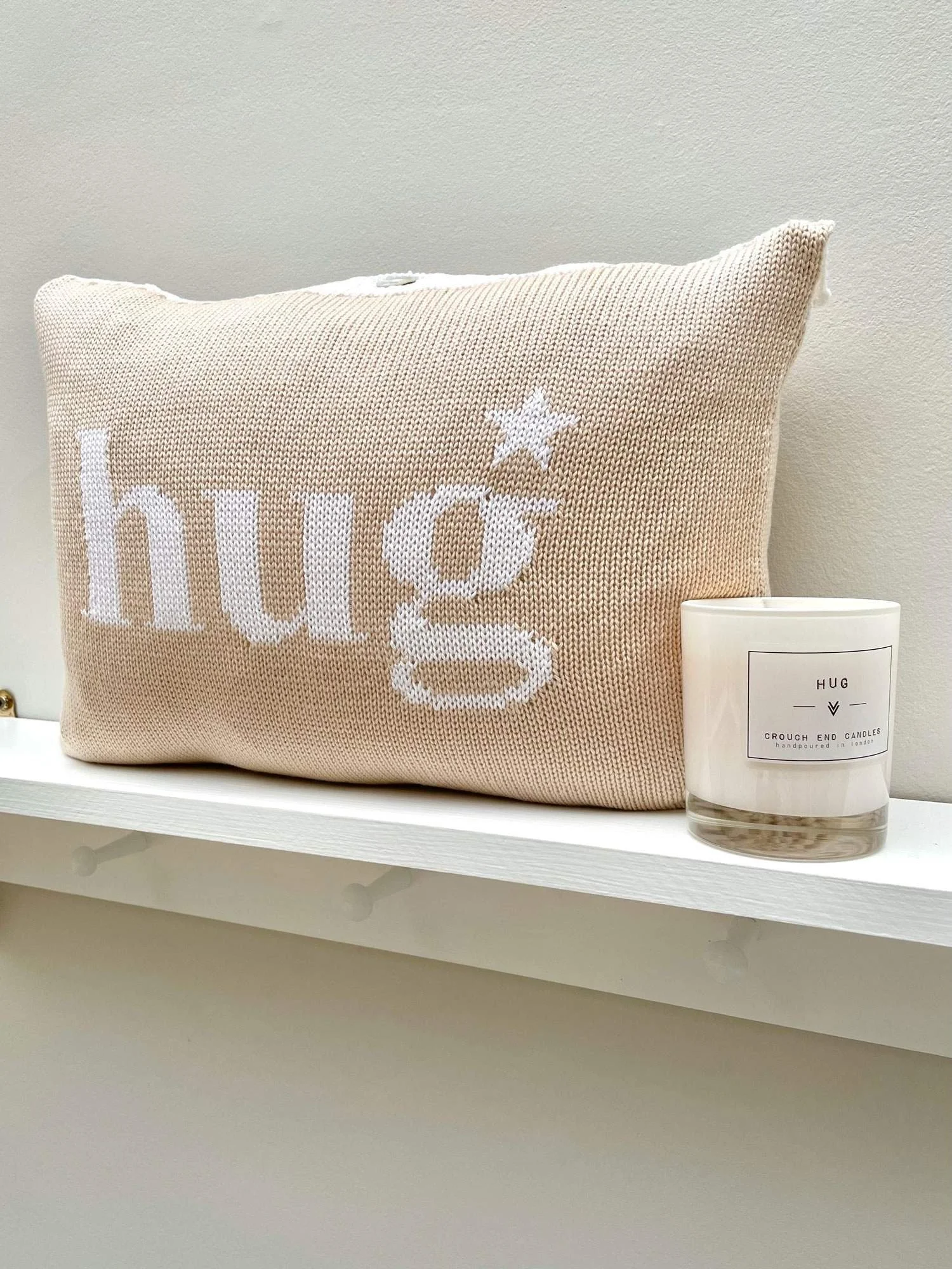 beige luxury hug merino cushion