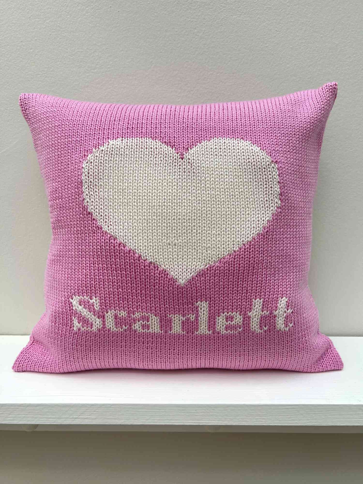 personalised heart cushion for newborns