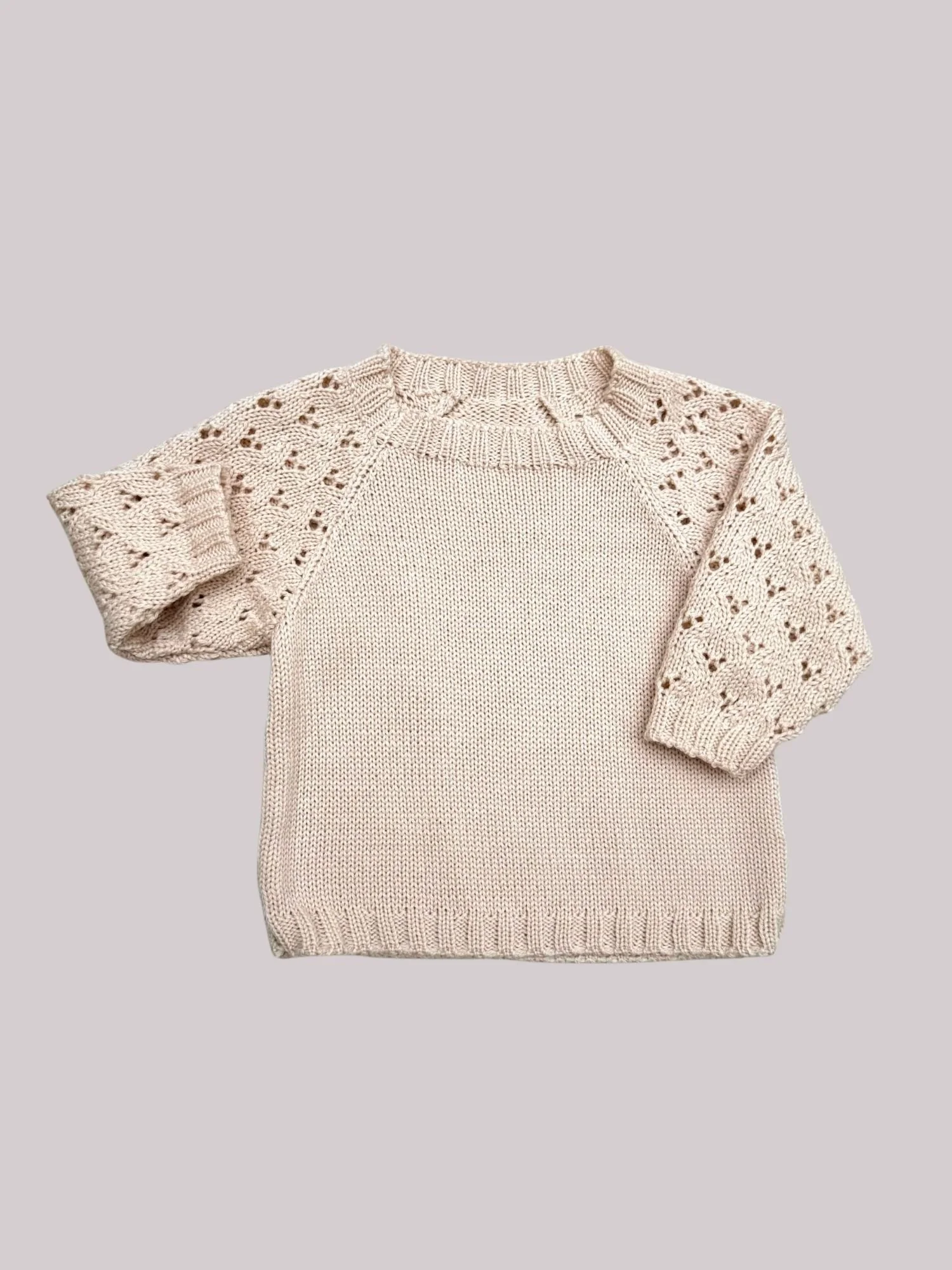 Pointelle Baby Jumper in Merino Wool - Non Personalised