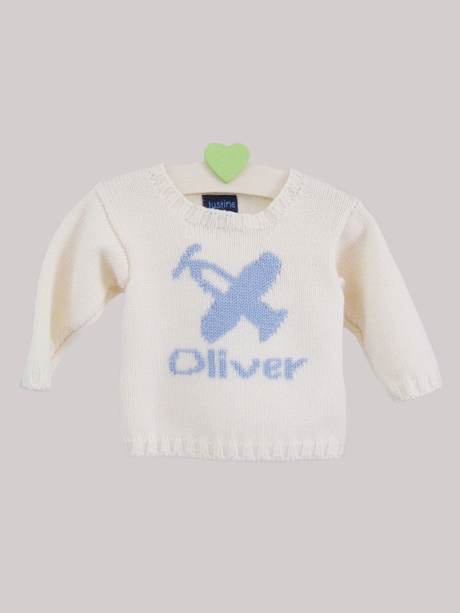 personalised baby aeroplane jumper