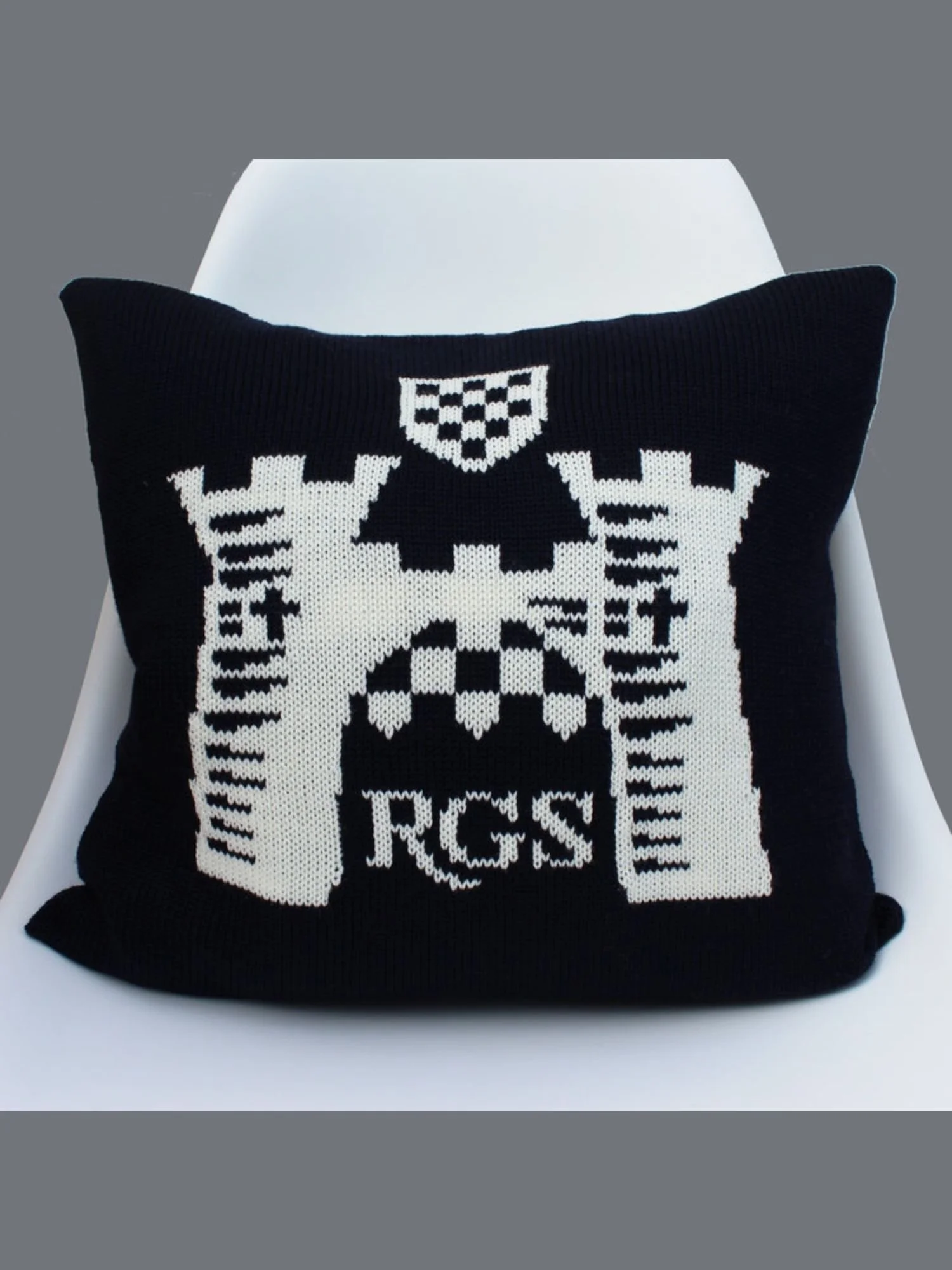 Reigate Grammar School Merino Knitted Cushion