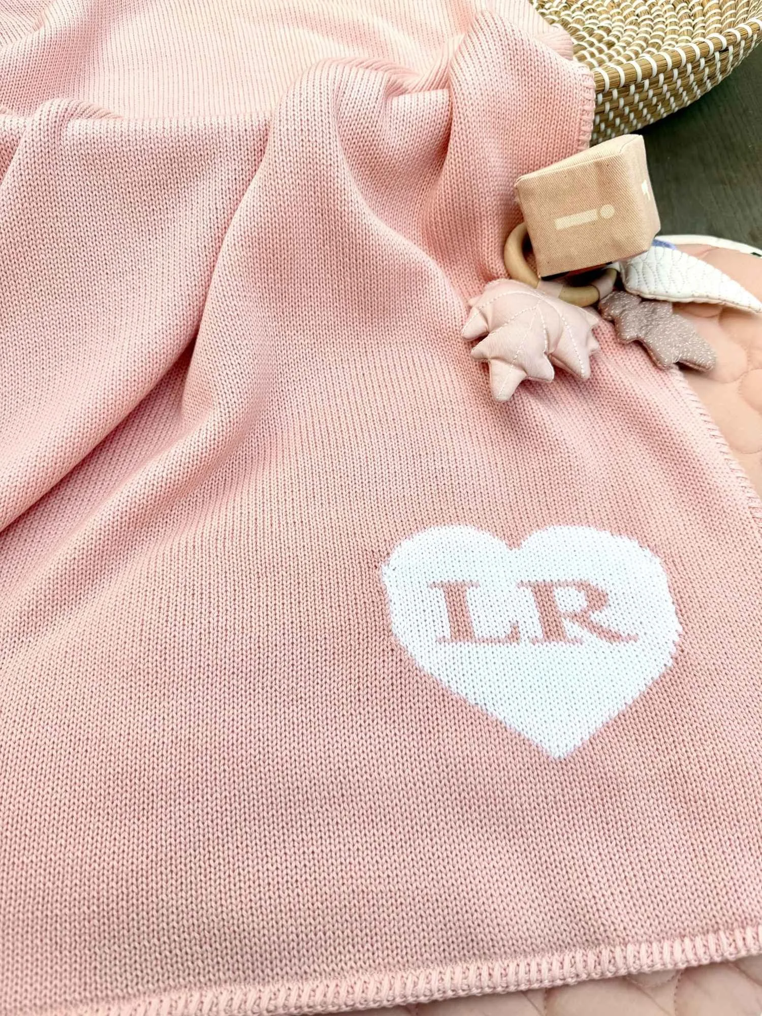 personalised monogram baby blanket