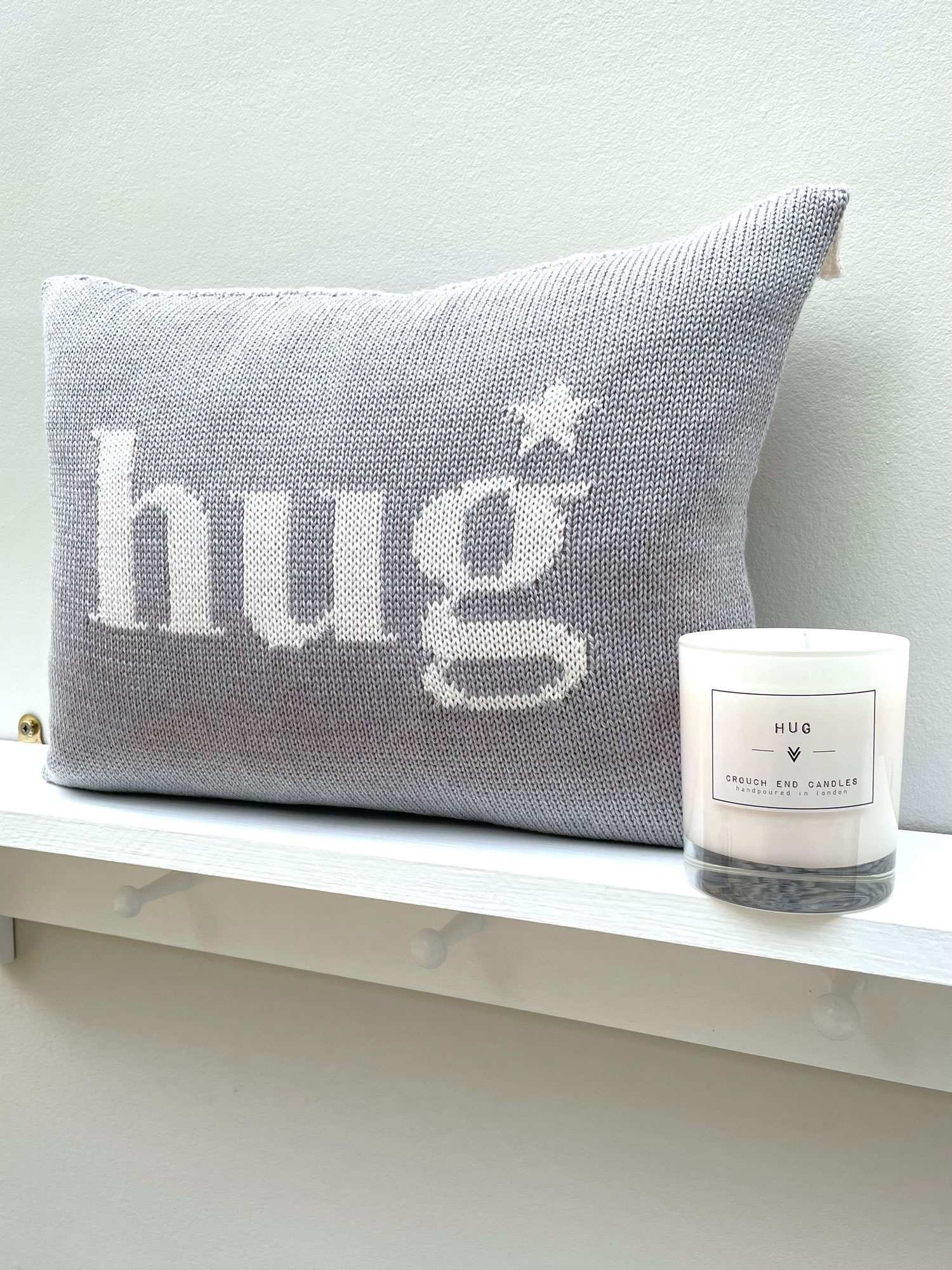 grey luxury hug merino cushion