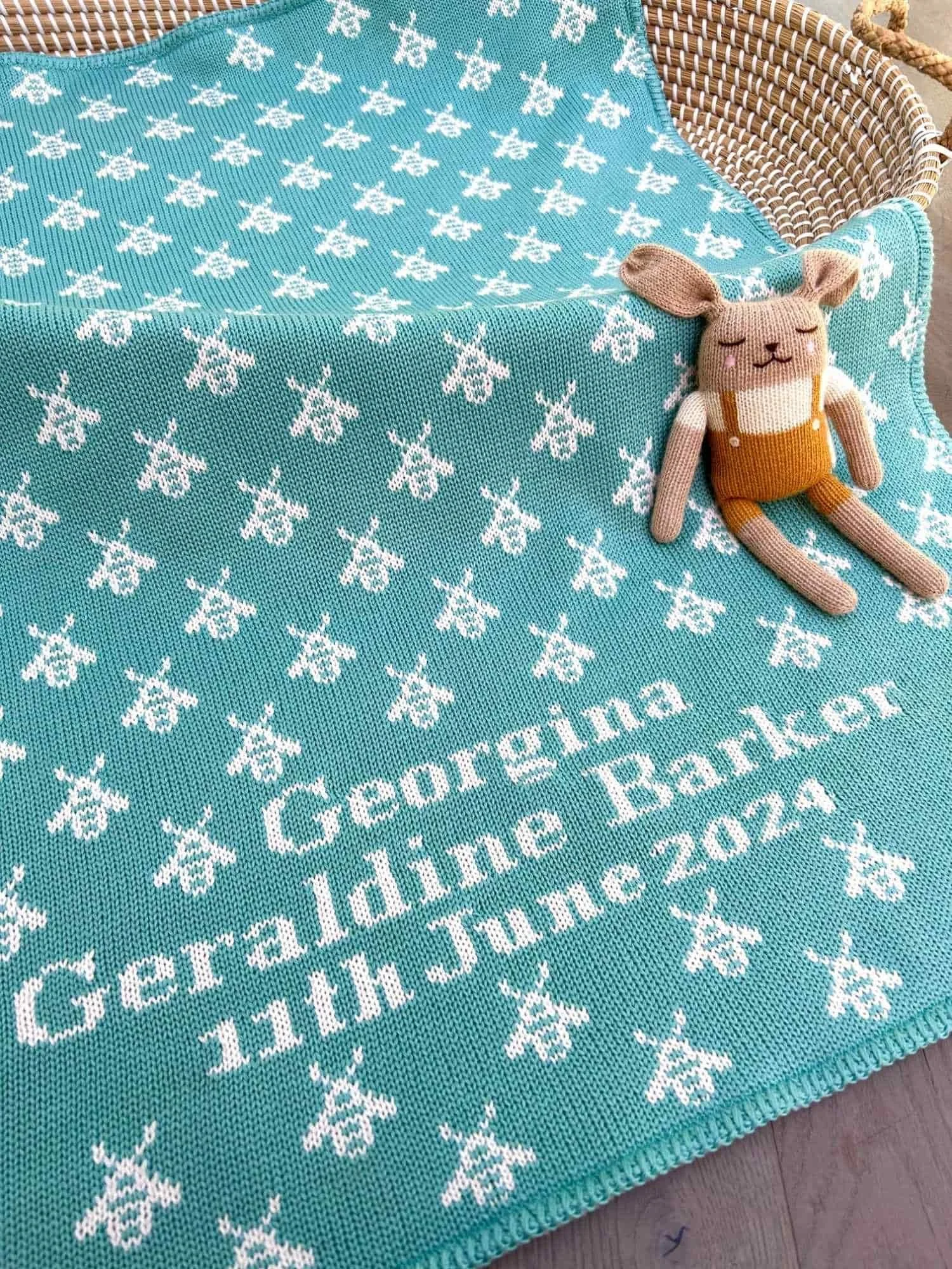 personalised bee blanket for babies