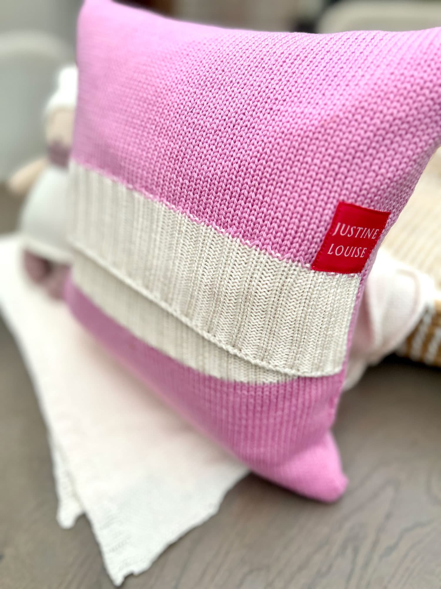 knitted cushion for baby