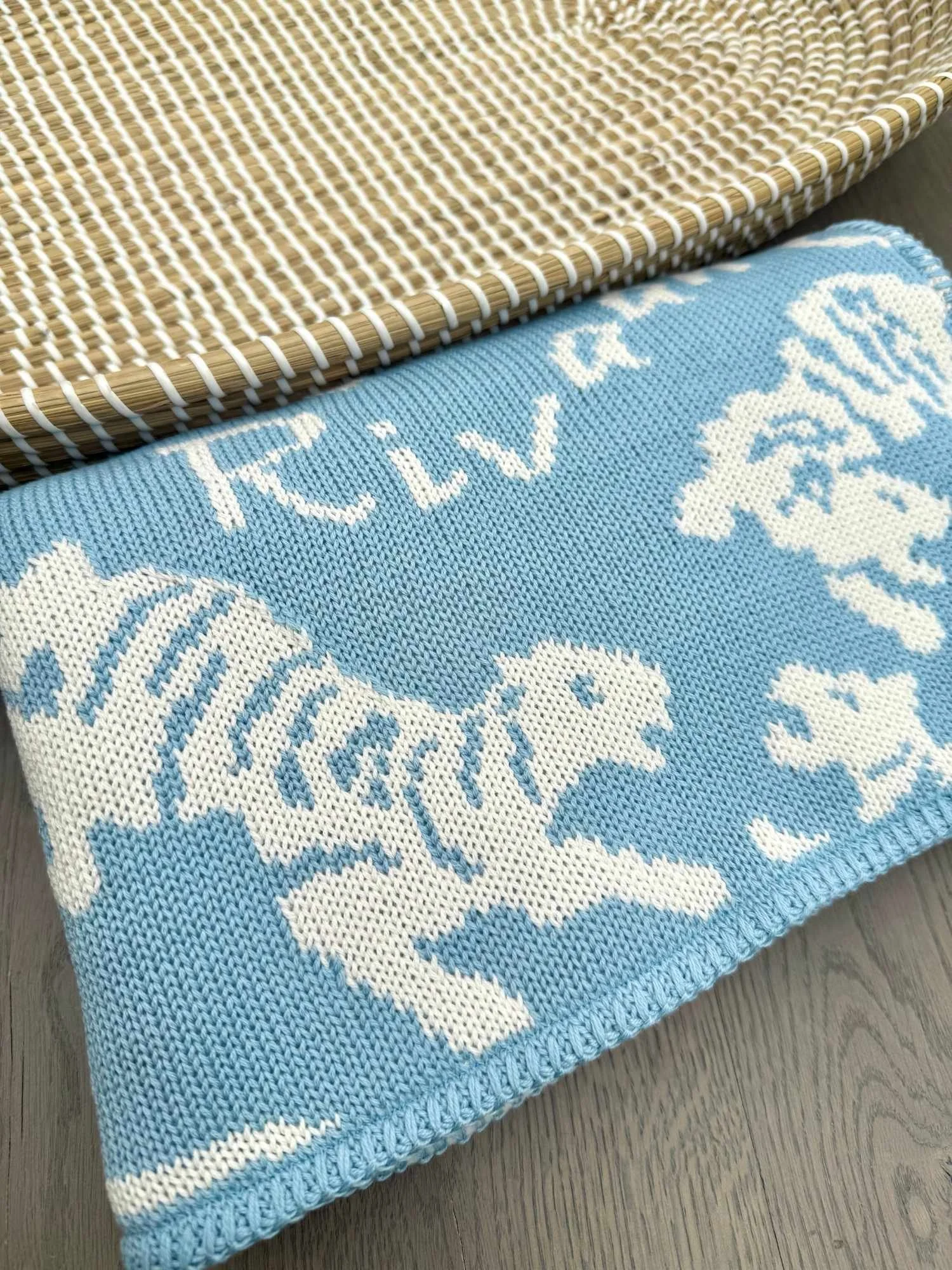 personalised blue tiger blanket