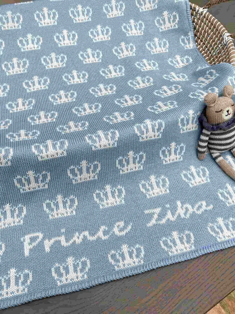 personalised baby blanket with crowns