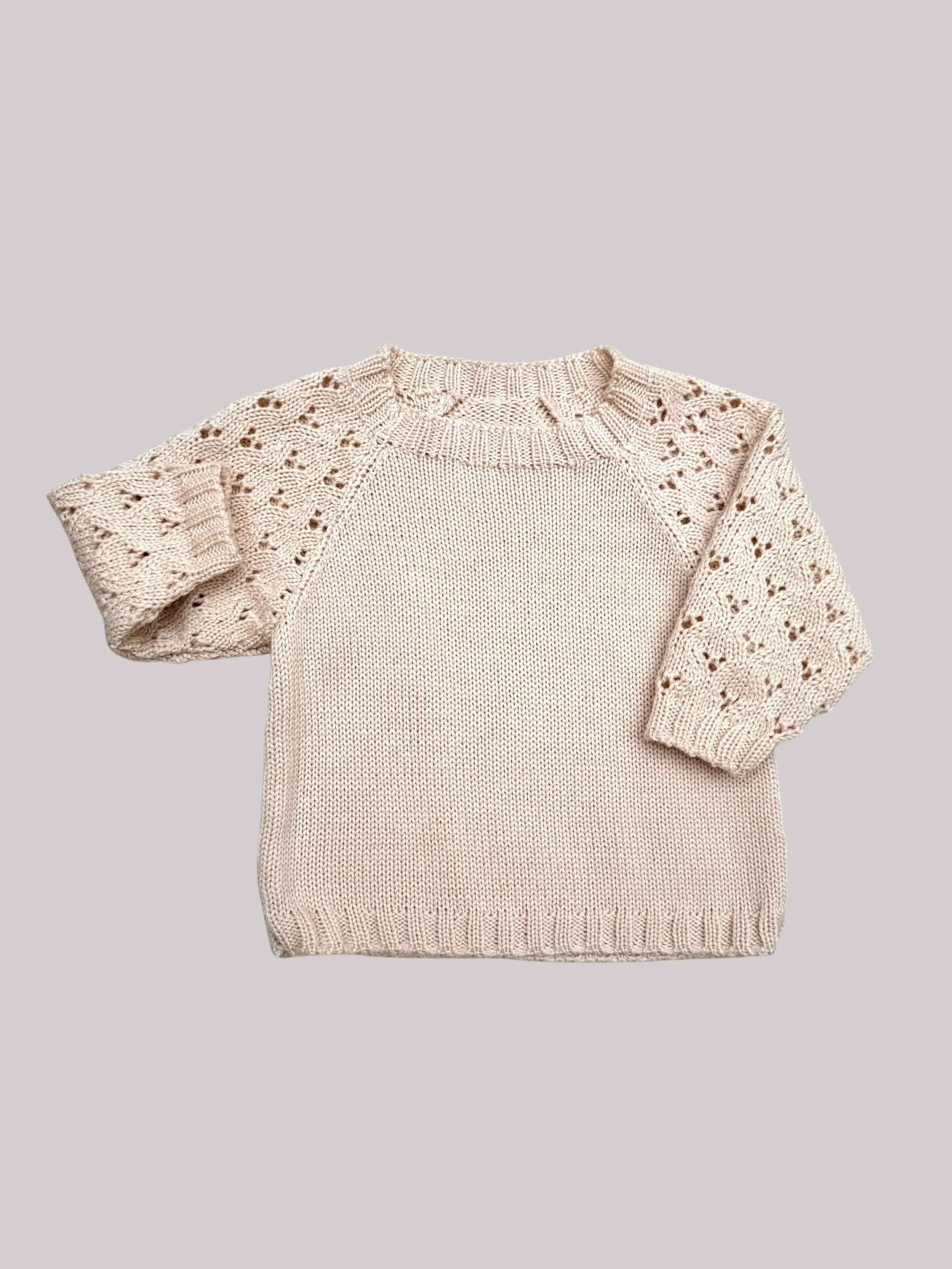 Pointelle Baby Jumper in Merino Wool