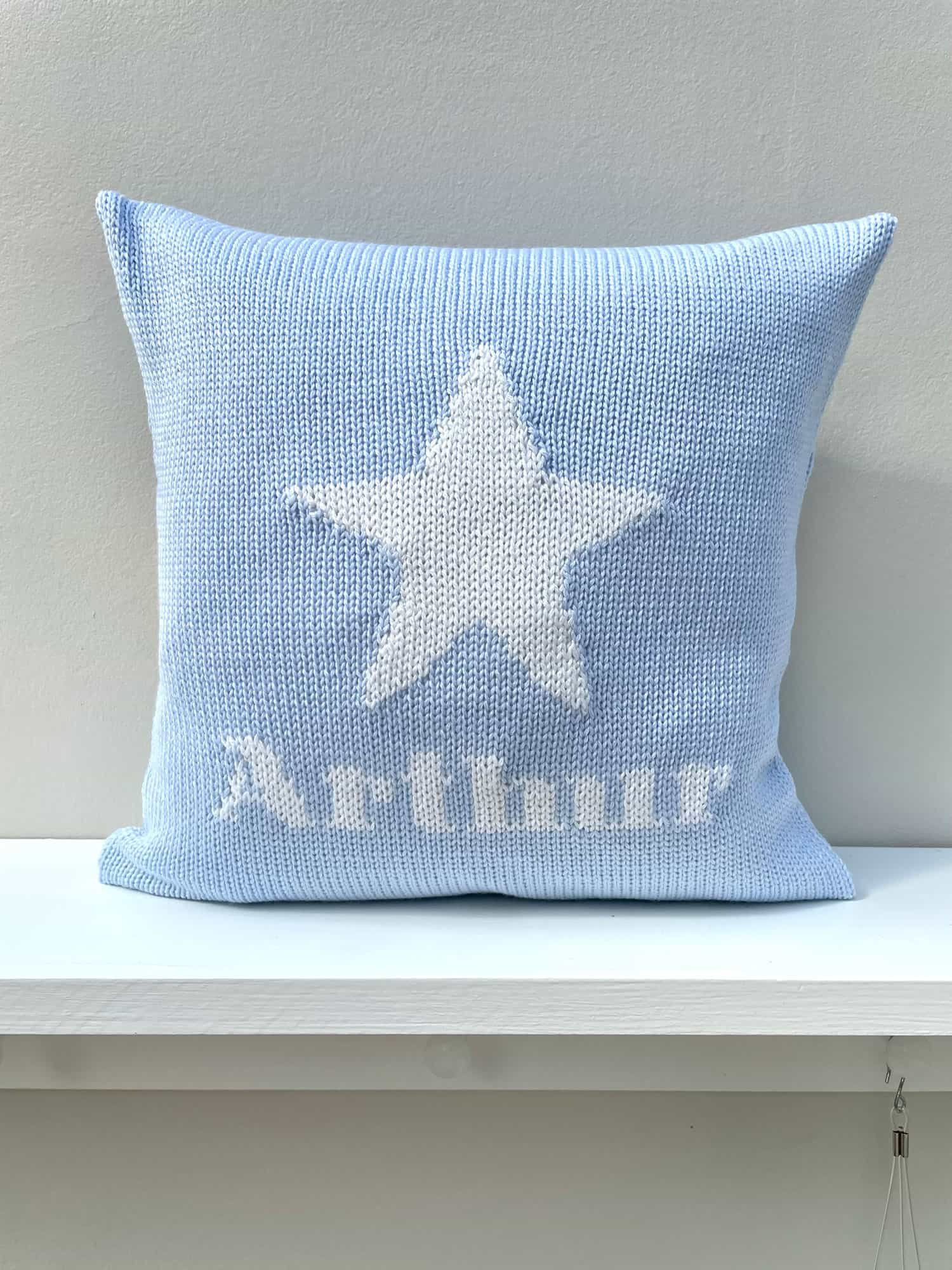 personalised star cushion for babies