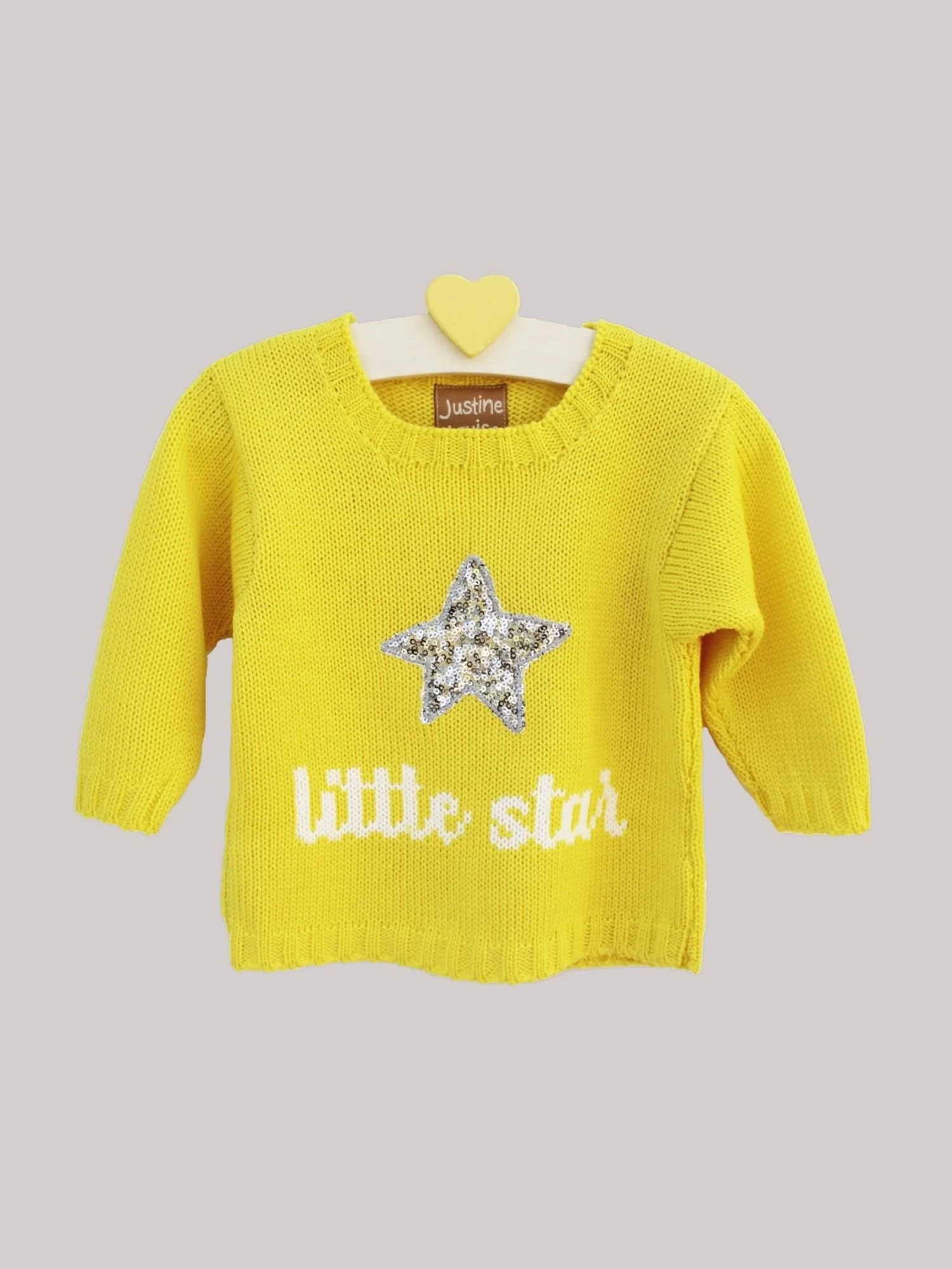 luxury merino knitted star jumper in bright yellow