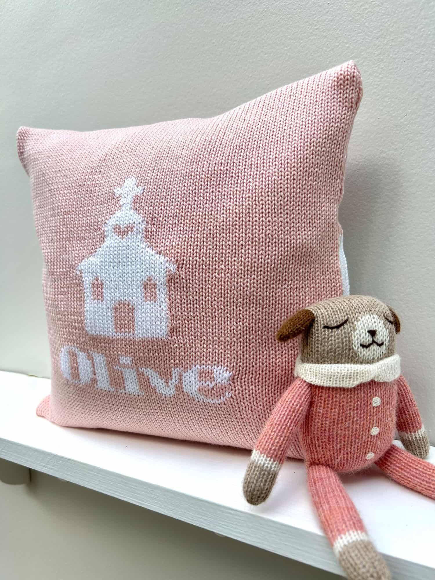 personalised christening cushion for baby