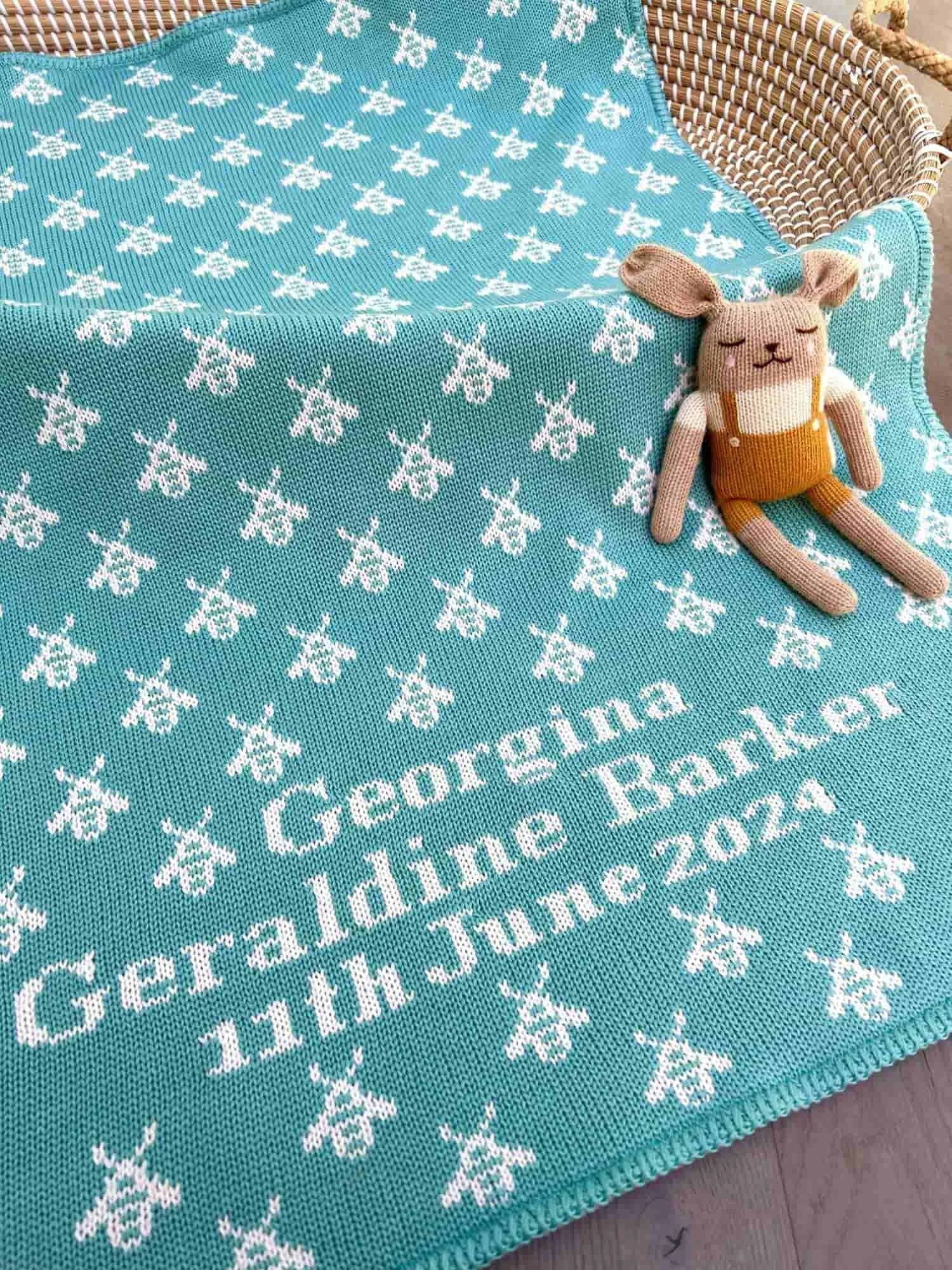 personalised bee blanket for babies