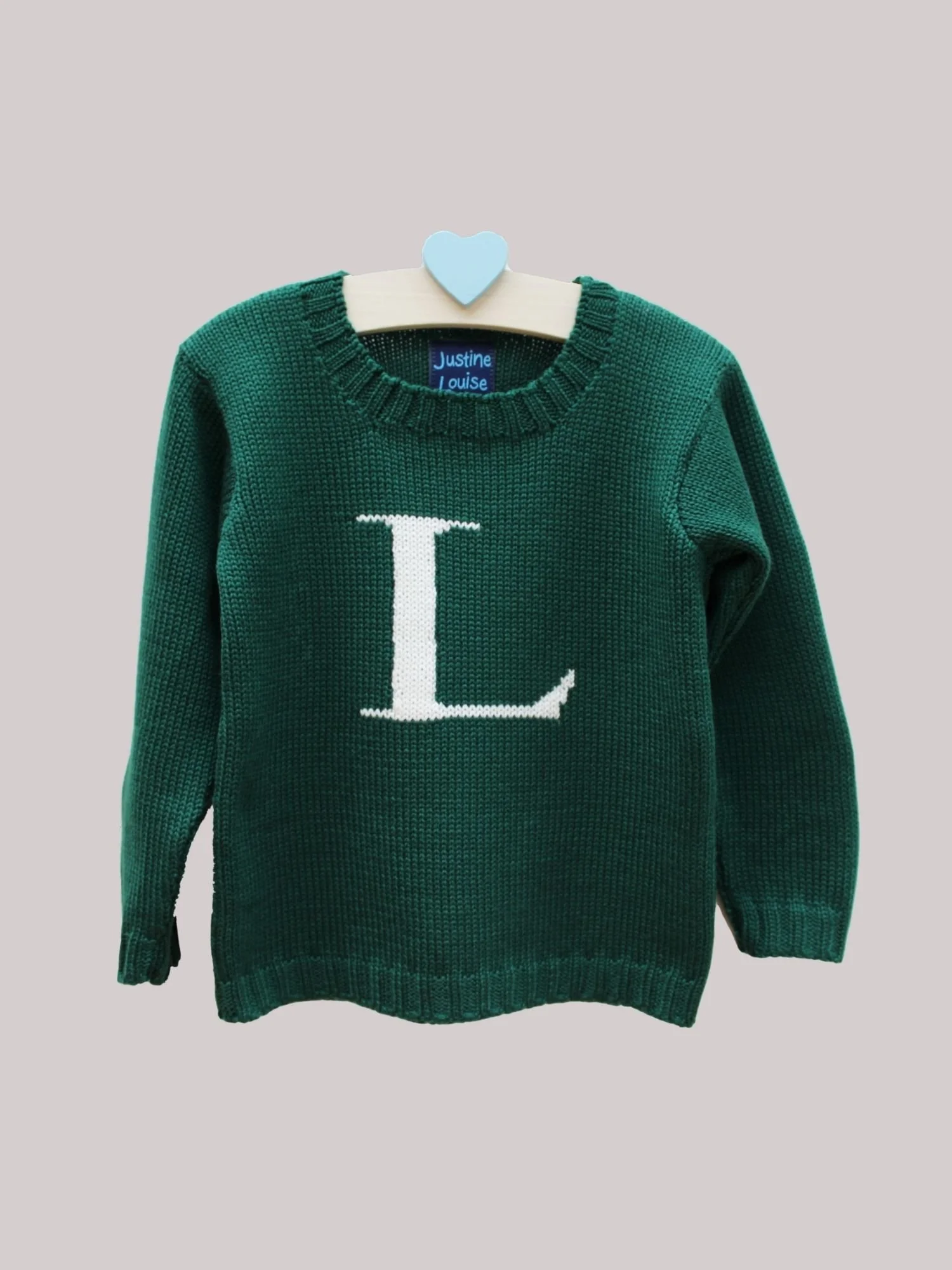 green monogram baby jumper