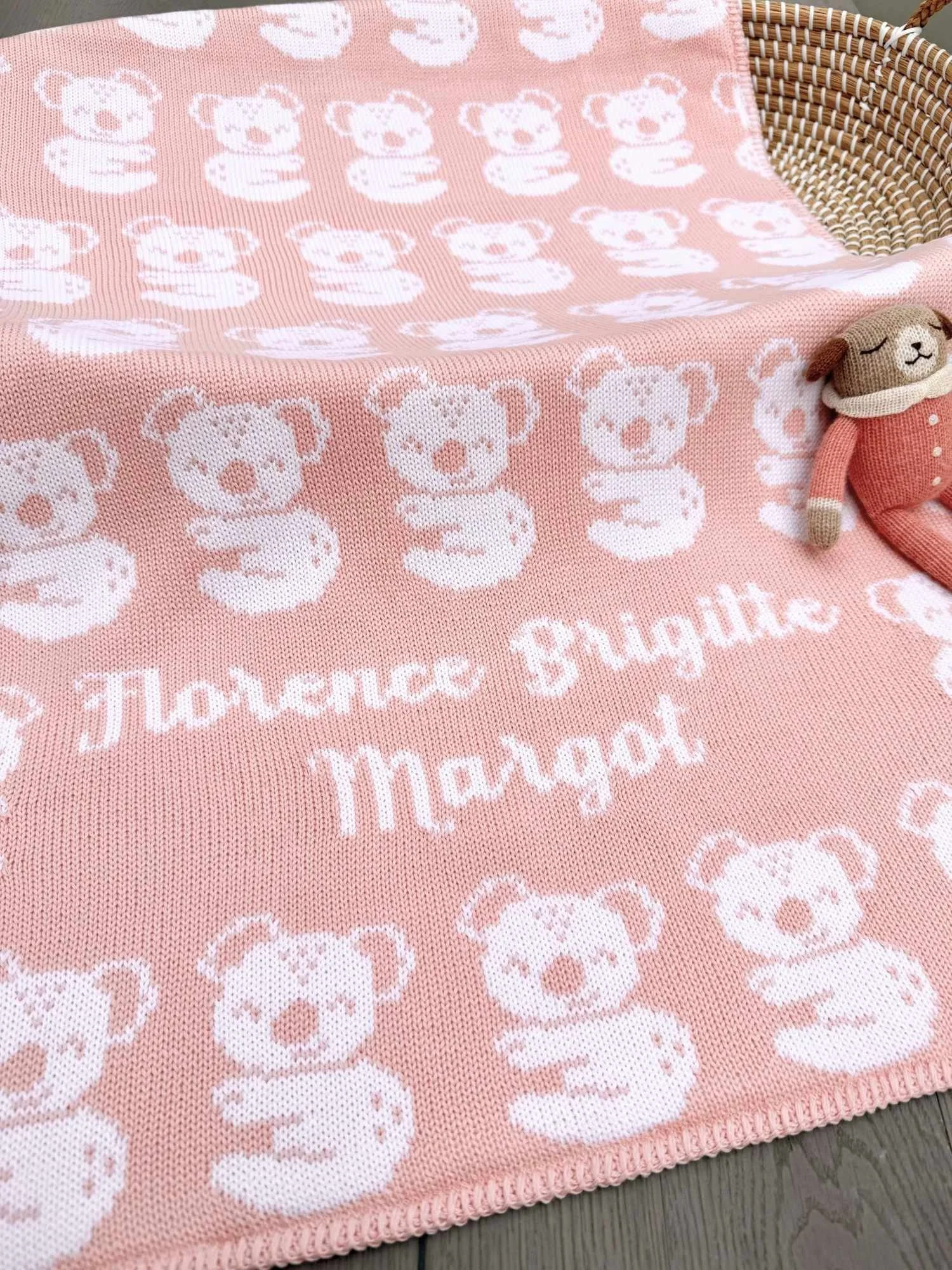 Koala Baby Blanket in Merino Wool - Personalised