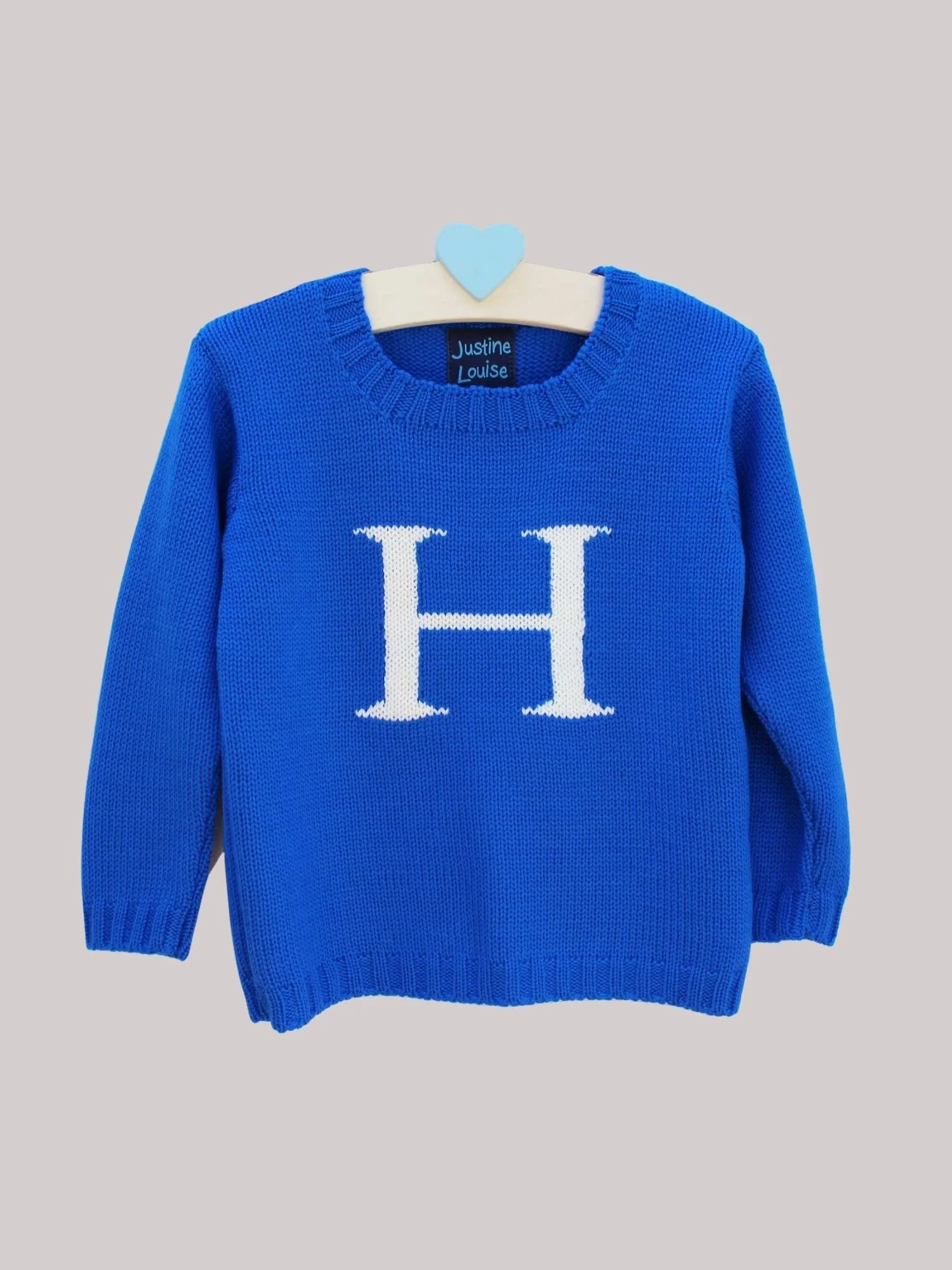 blue monogram baby jumper