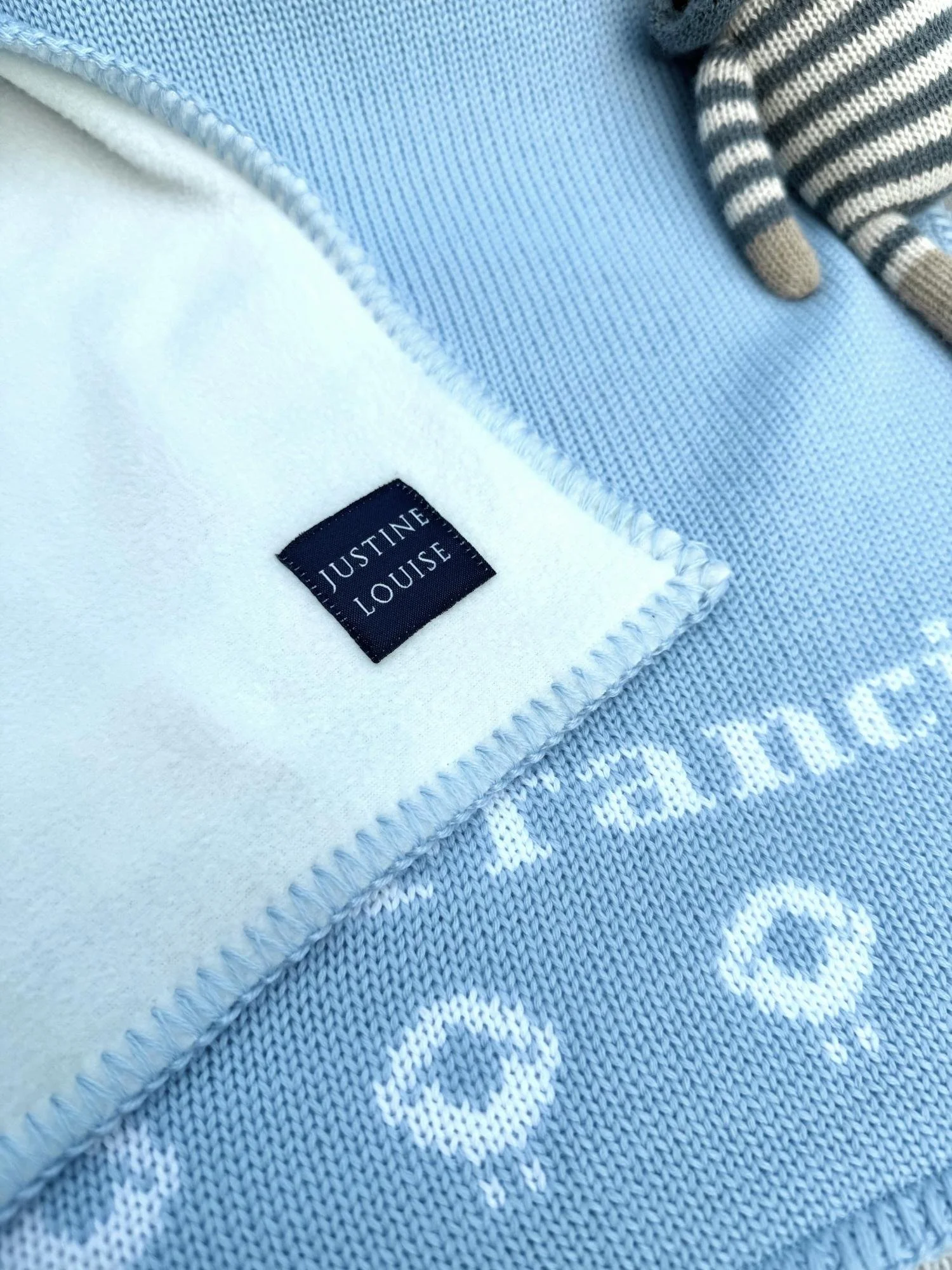 baby blue named sheep blanket