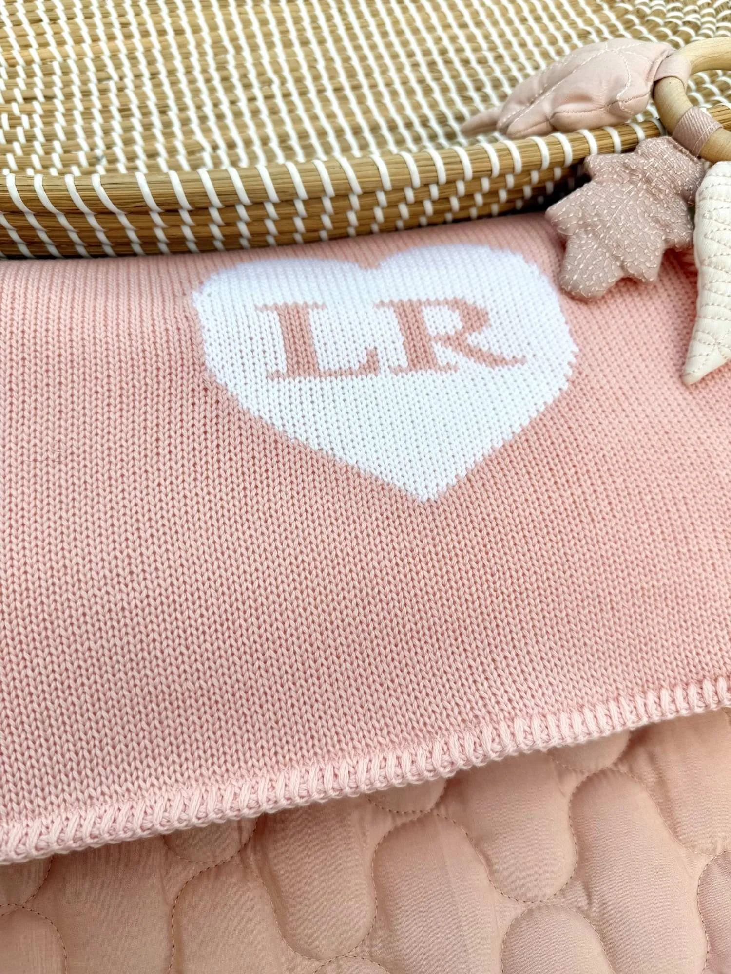 personalised pink baby blanket