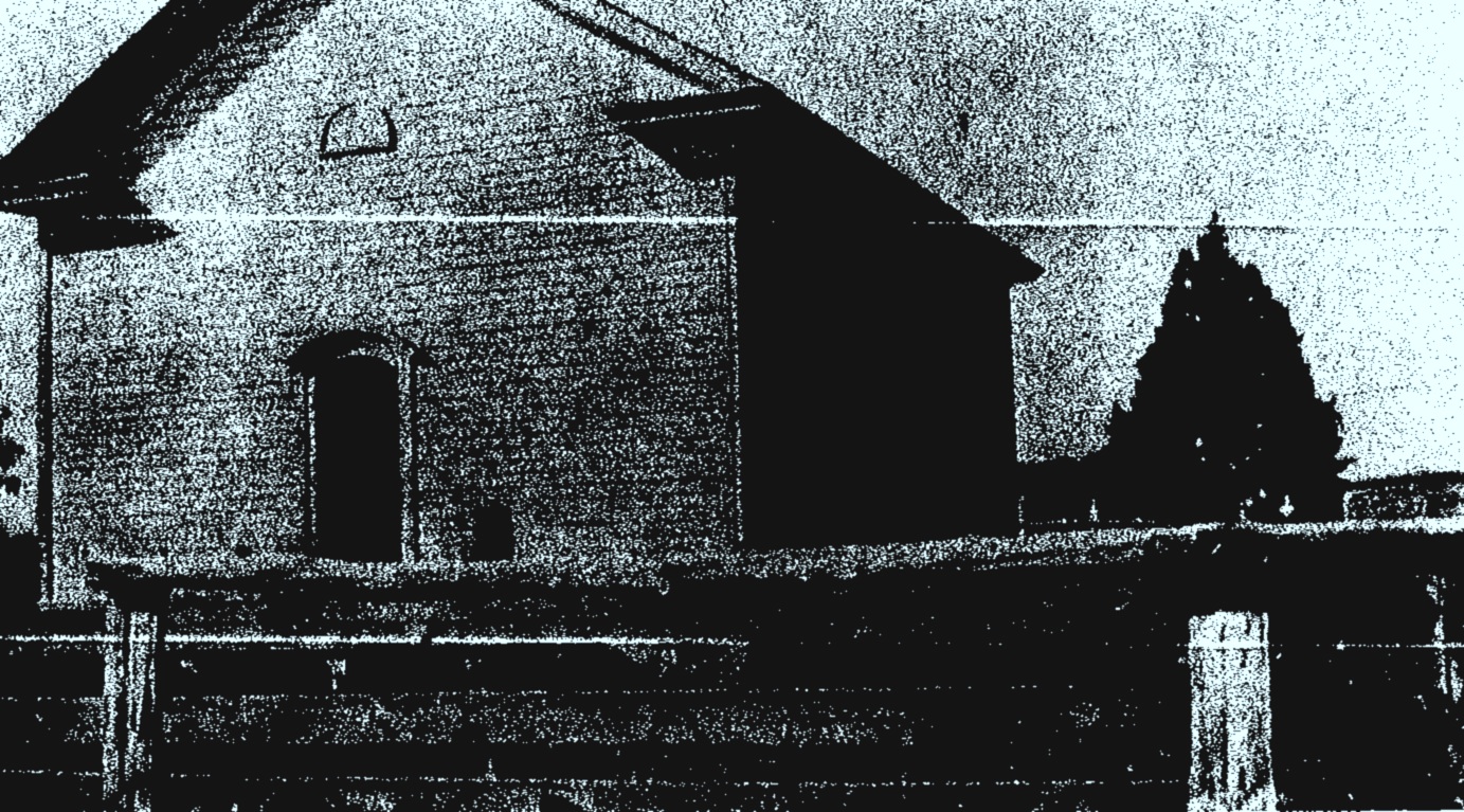Farmdale Evangelical Church, built in 1872 on land donated by John Oesterly. It burned down in 1929 and the church property was incorporated as part of the cemetery.