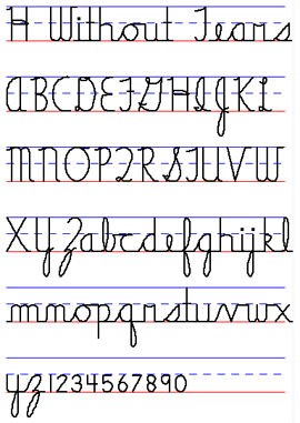 Victorian Modern Cursive Alphabet Chart