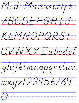 D Nealian Alphabet Chart