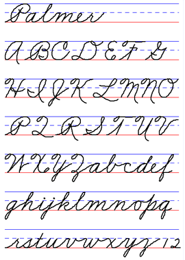 Old Cursive Alphabet Chart