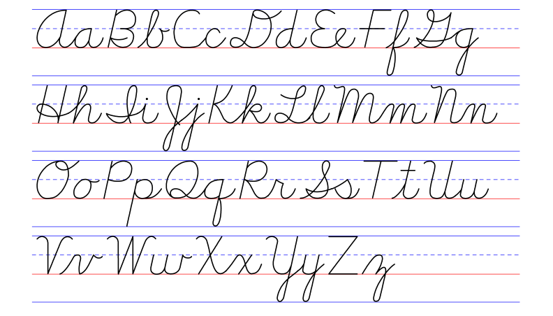 Bob Jones Cursive Chart