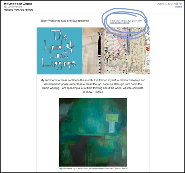An example of my last newsletter for demonstration...this is not a live link.