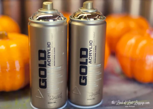 I use Montana Gold spray paint. Gold was on my mind today..