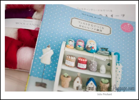 Two Japanese Needle Felting books added to the collection. I can't read a word...but luckily they have great photos to follow. Cheers, Rio Fukuda- I love the book you wrote on desserts!